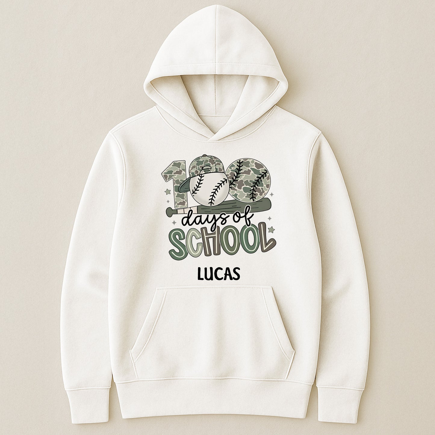 100 Days Of School Camo Style Gift For Kid - Personalized Shirt