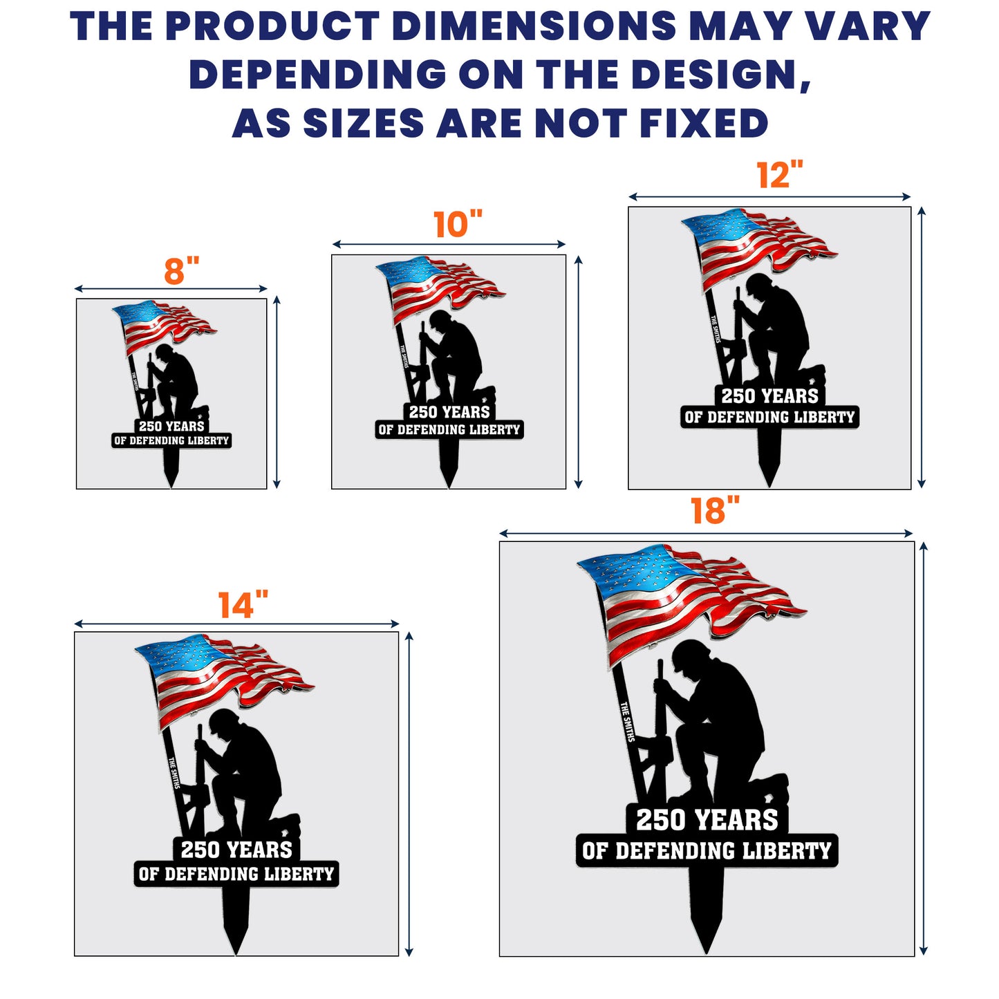 250 Years Of Defending Liberty - Personalized Metal Garden Stake