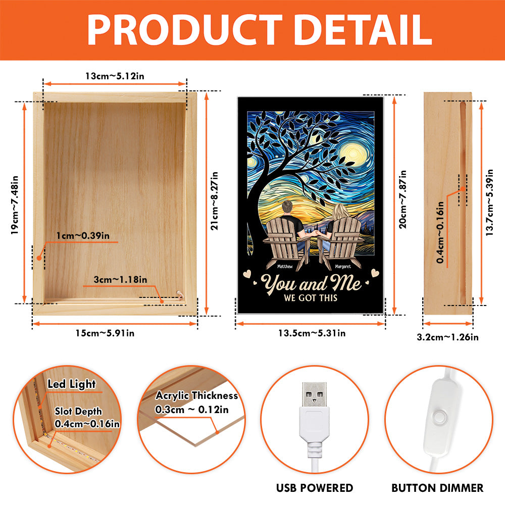 You & Me We Got This Starry Night New Version - Personalized Frame Light Box