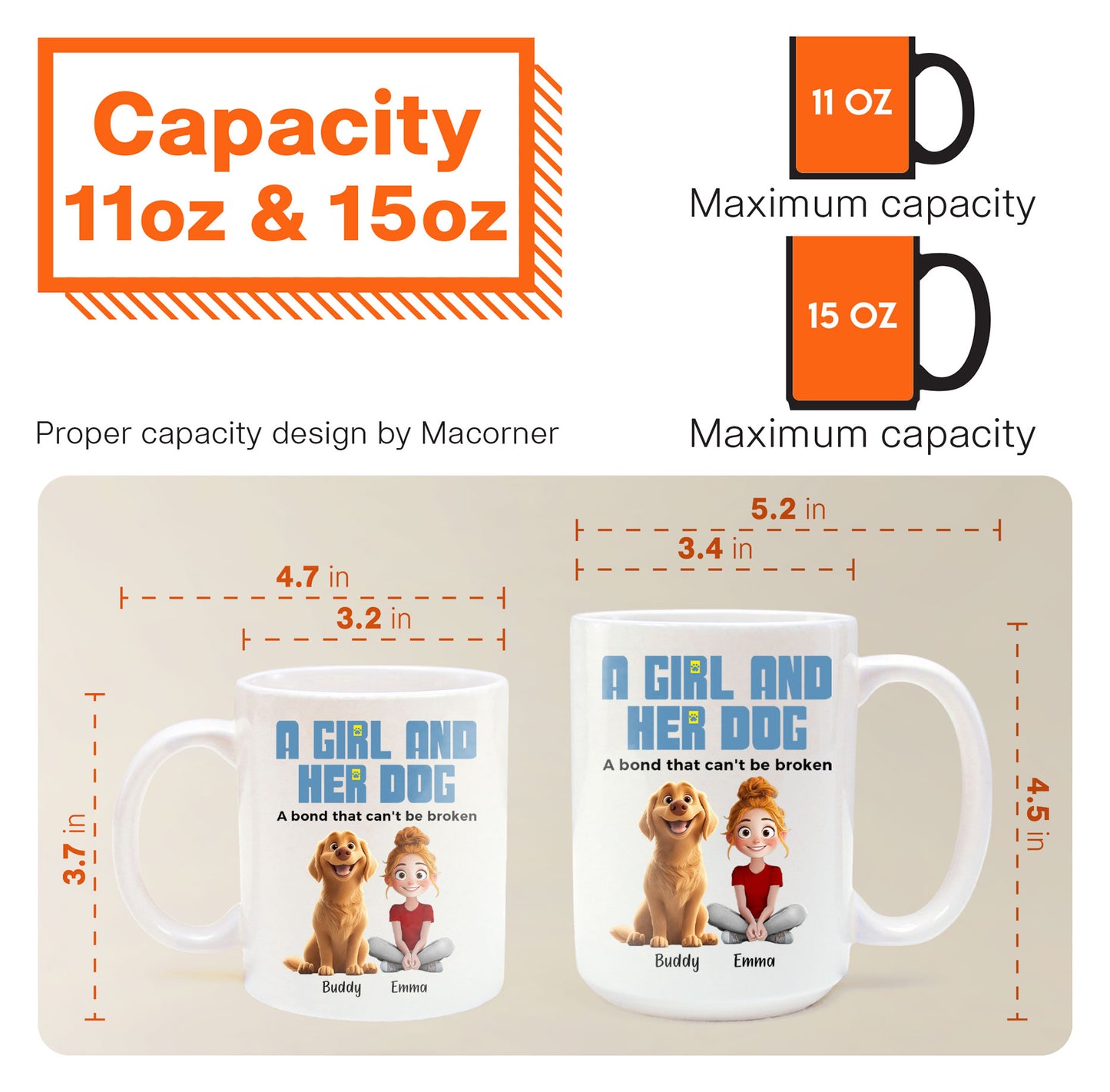 A Girl & Her Dogs Has Unbreakable Bond - Personalized Mug - Christmas Gift For Daughter