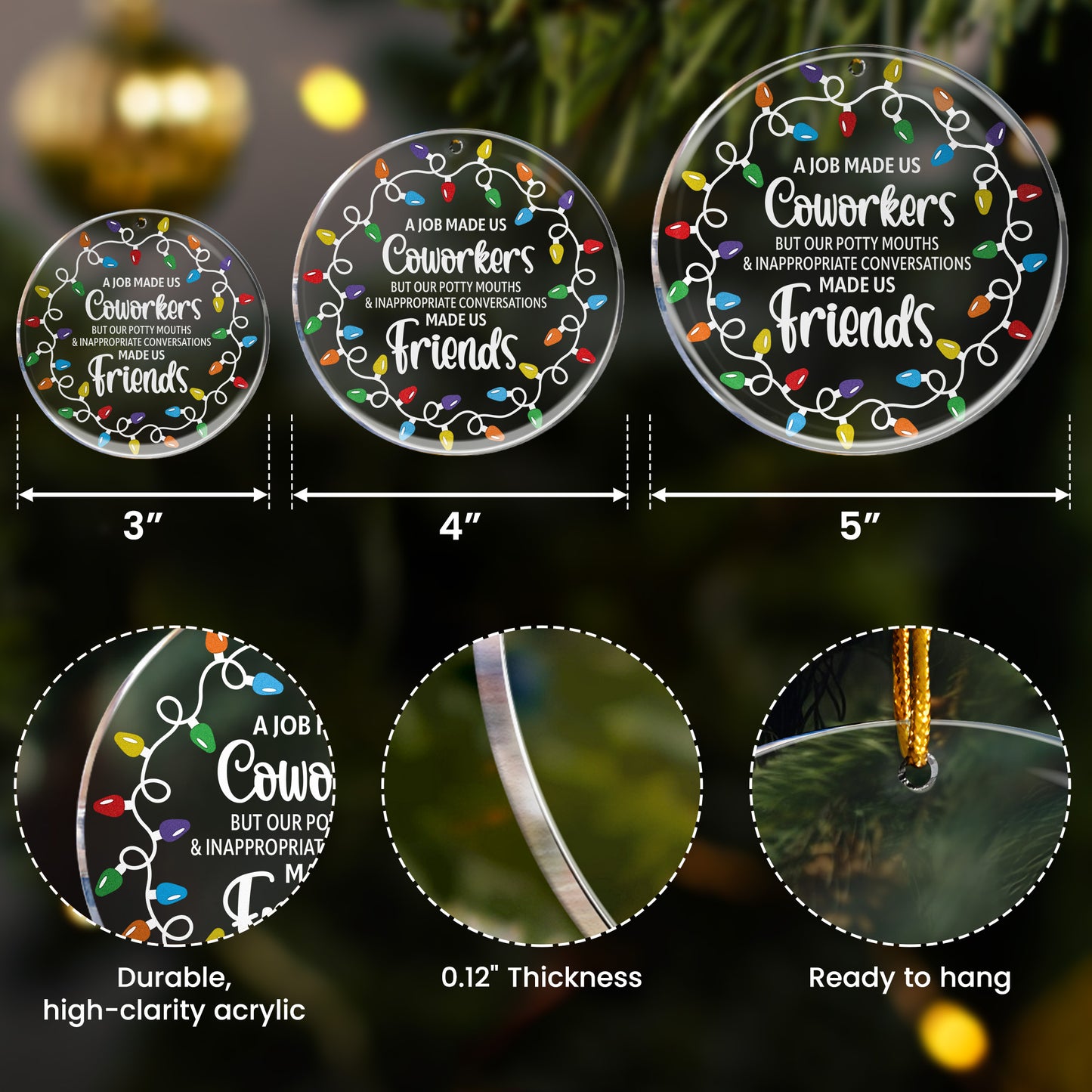 A Job Made Us Coworkers - Acrylic Ornament