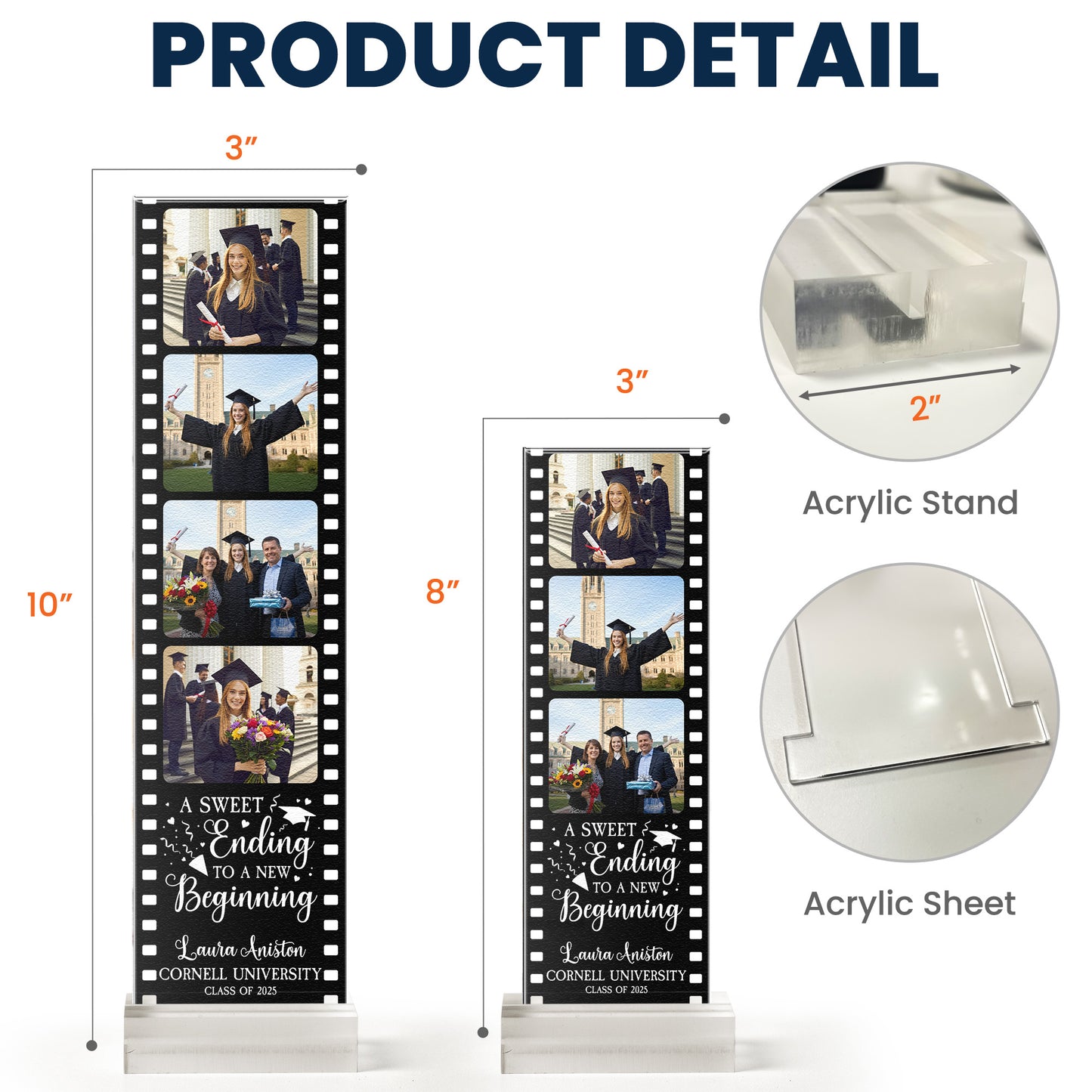 A Sweet Ending To A New Beginning - Custom Acrylic Photo Film Strip