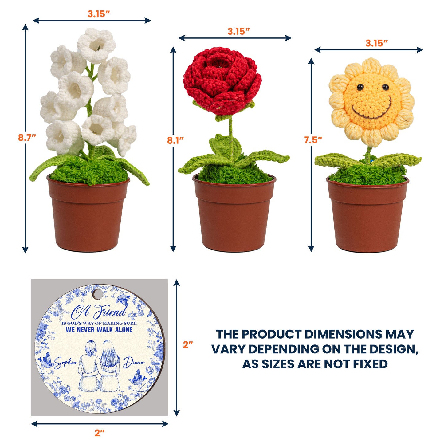 A Friend Is God's Way - Personalized Crochet Flower Lamp