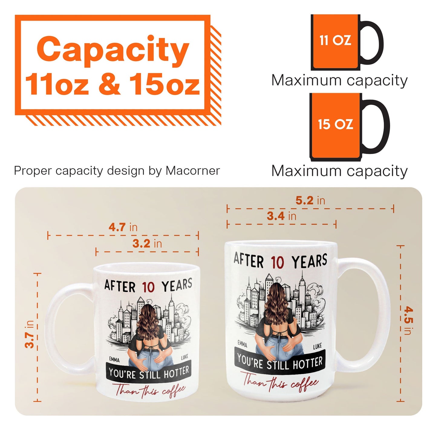 After 10 Years You're Still Hotter Than This Coffee - Personalized Mug