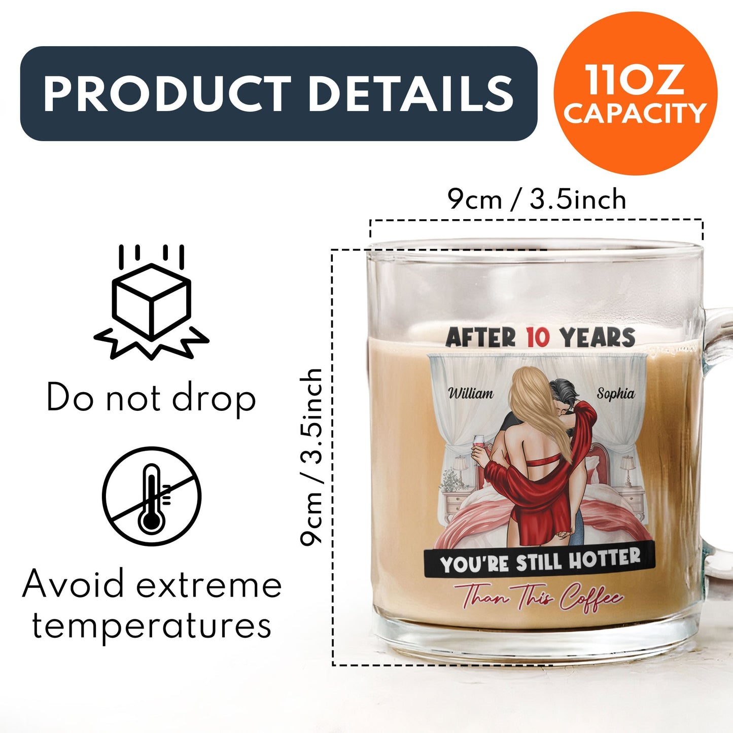 After Years You're Still Hotter Than This Coffee - Personalized Glass Mug