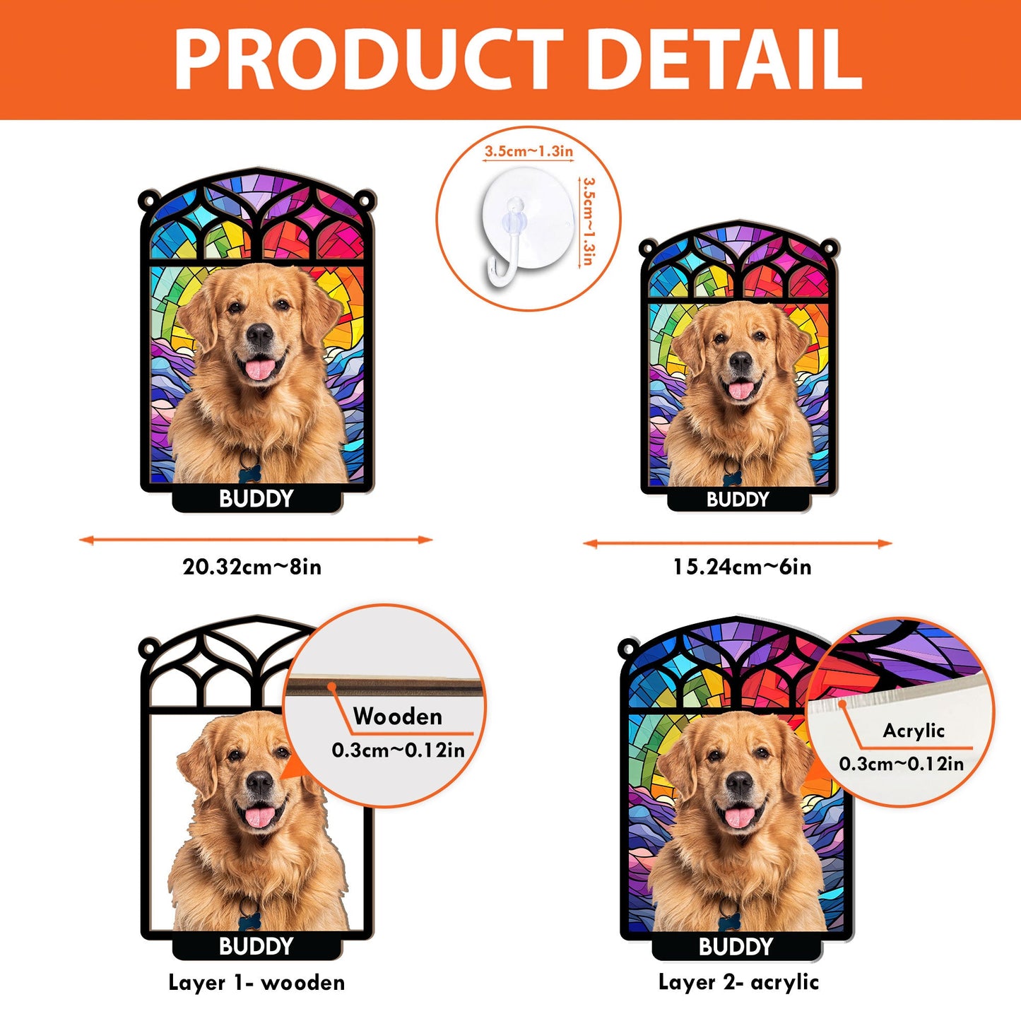 Always Be In Our Hearts - Personalized Window Hanging Suncatcher Ornament