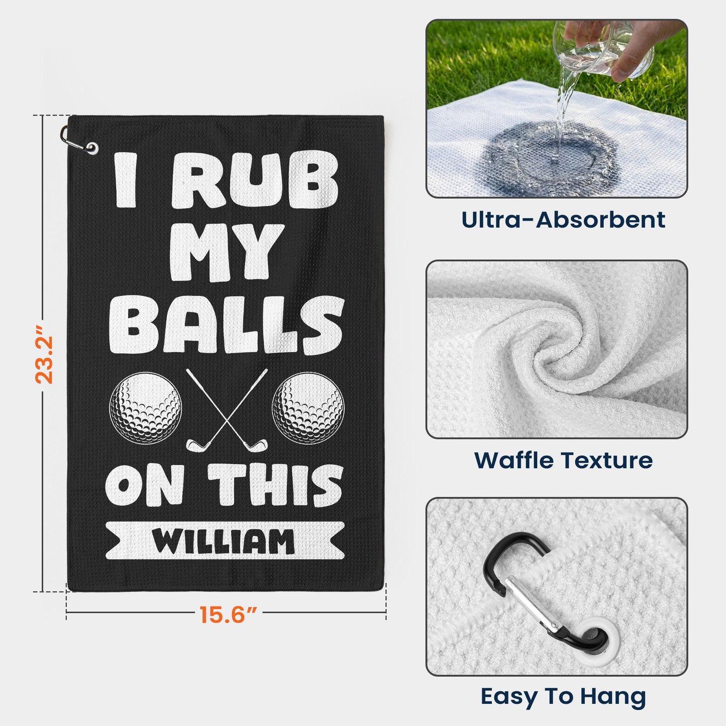I Use This Towel To Clean My Balls - Funny Gifts For Golfers, Men, Dad, Husband, Buddies - Personalized Golf Towel