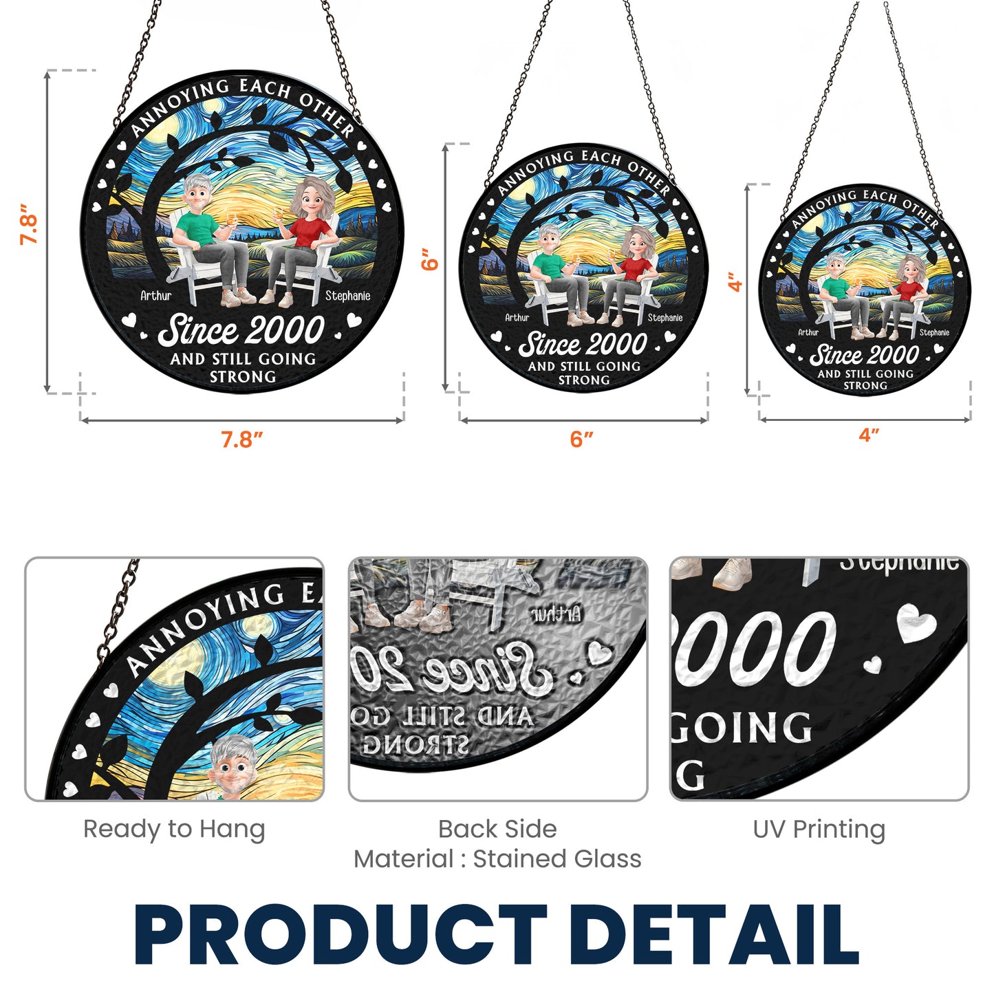 Annoying Each Other Since - Personalized Stained Glass Window Hanging Suncatcher