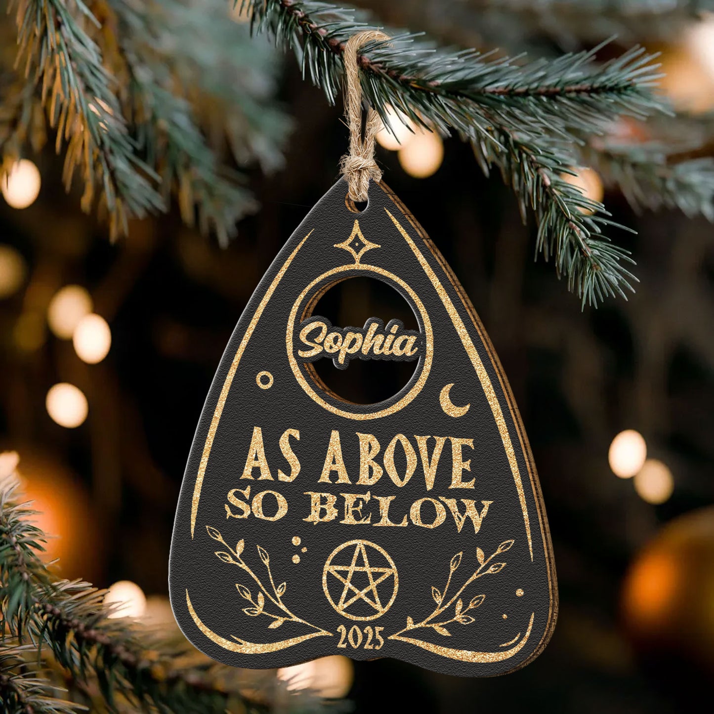 As Above So Below Planchette - Personalized Wooden Ornament