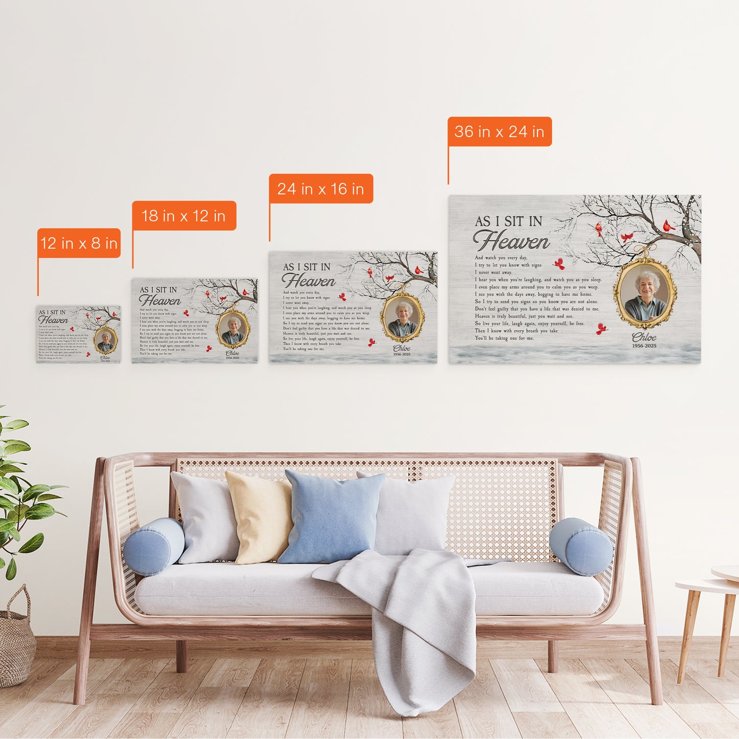 As I Sit In Heaven Memorial Gifts - Personalized Photo Poster/Canvas