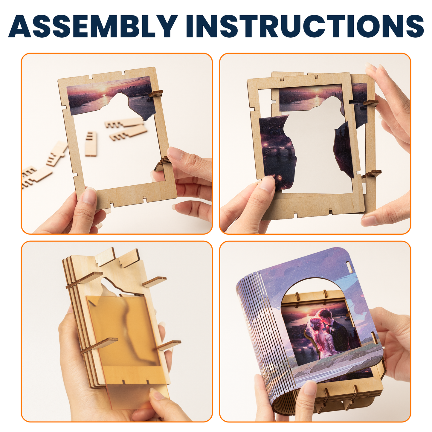 Mom And Daughters Forever Linked Together - Personalized 3D Wooden Puzzle Night Light