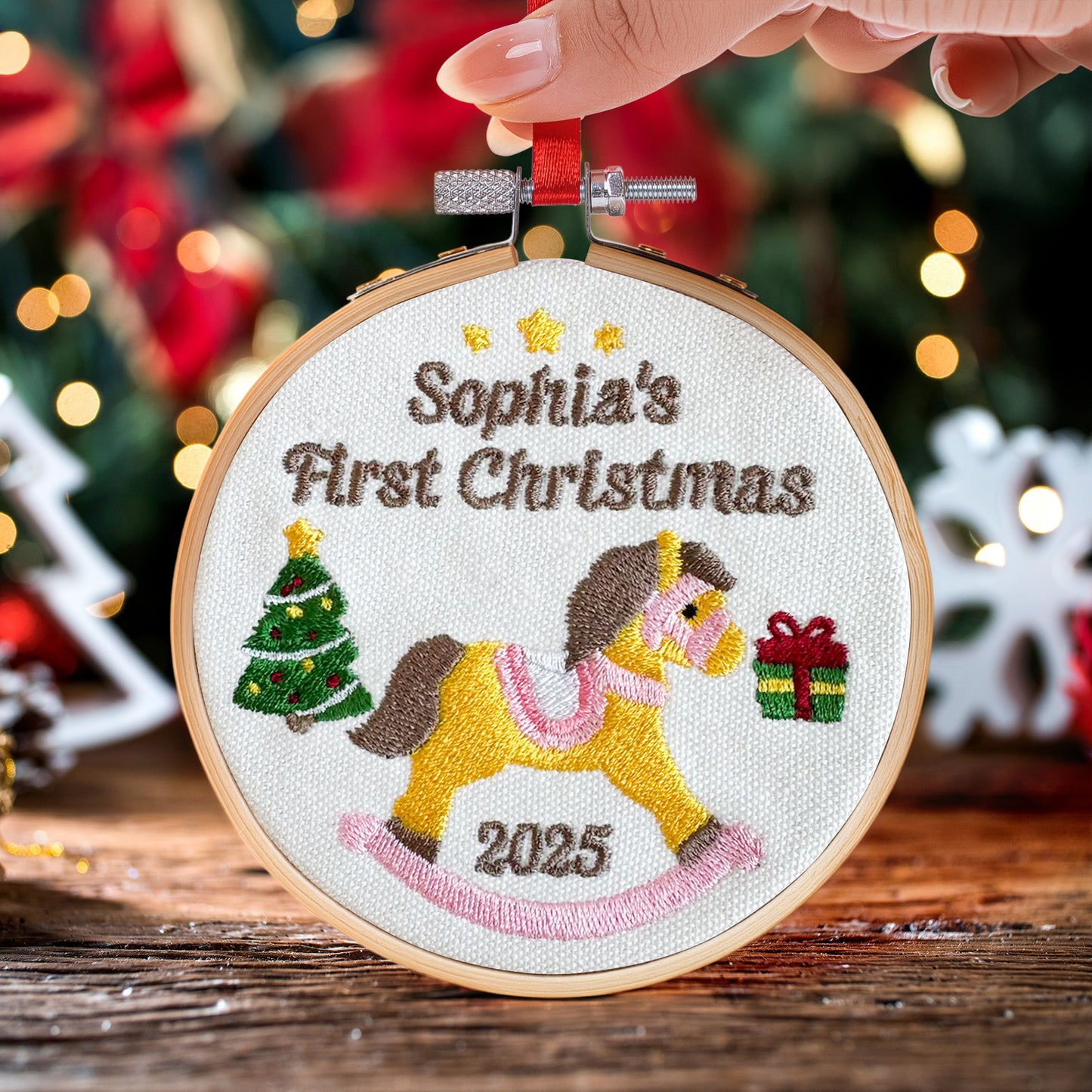 Baby's First Christmas Newborn Gift - Personalized Embroidered Ornament