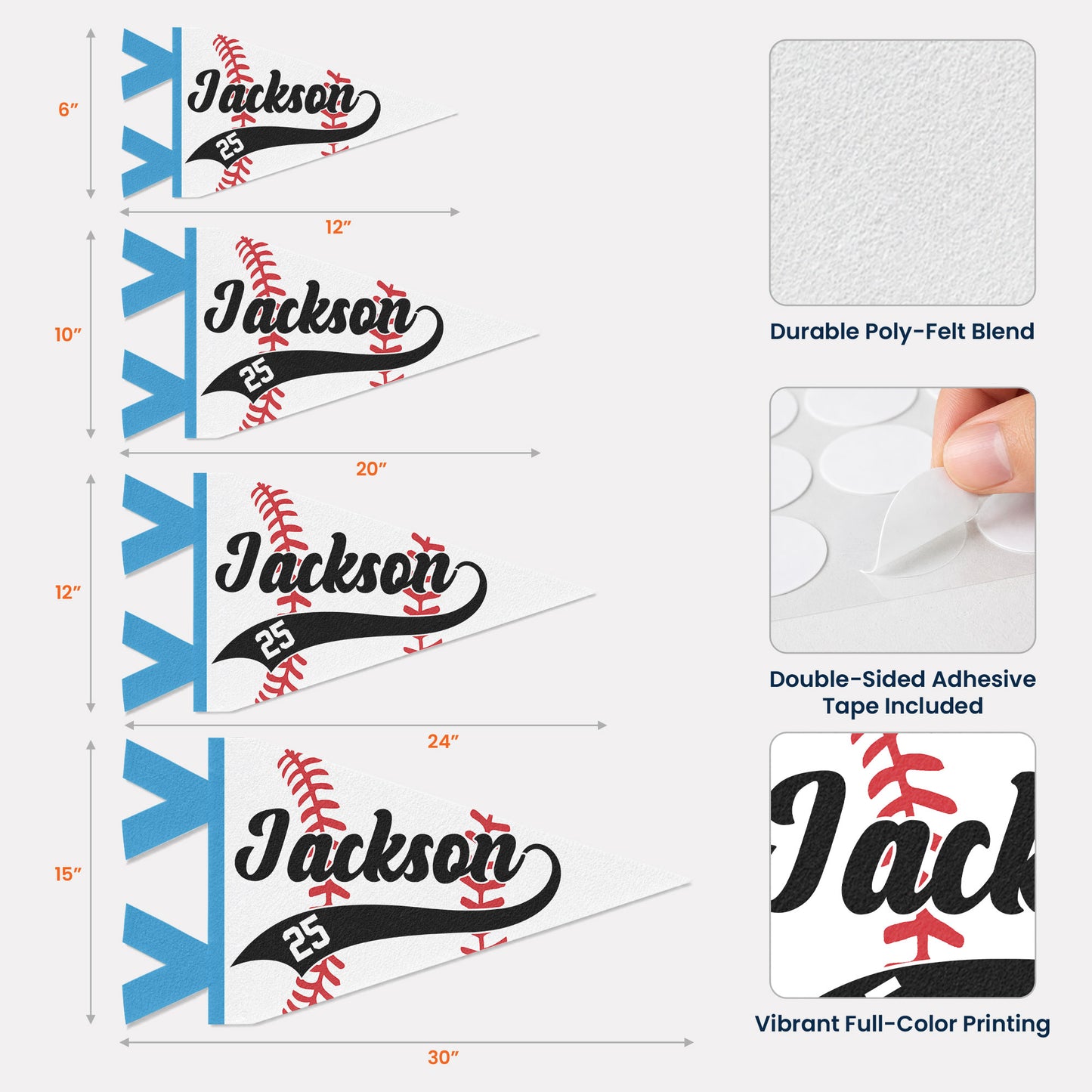 Baseball Player Custom Name And Number - Personalized Pennant 5
