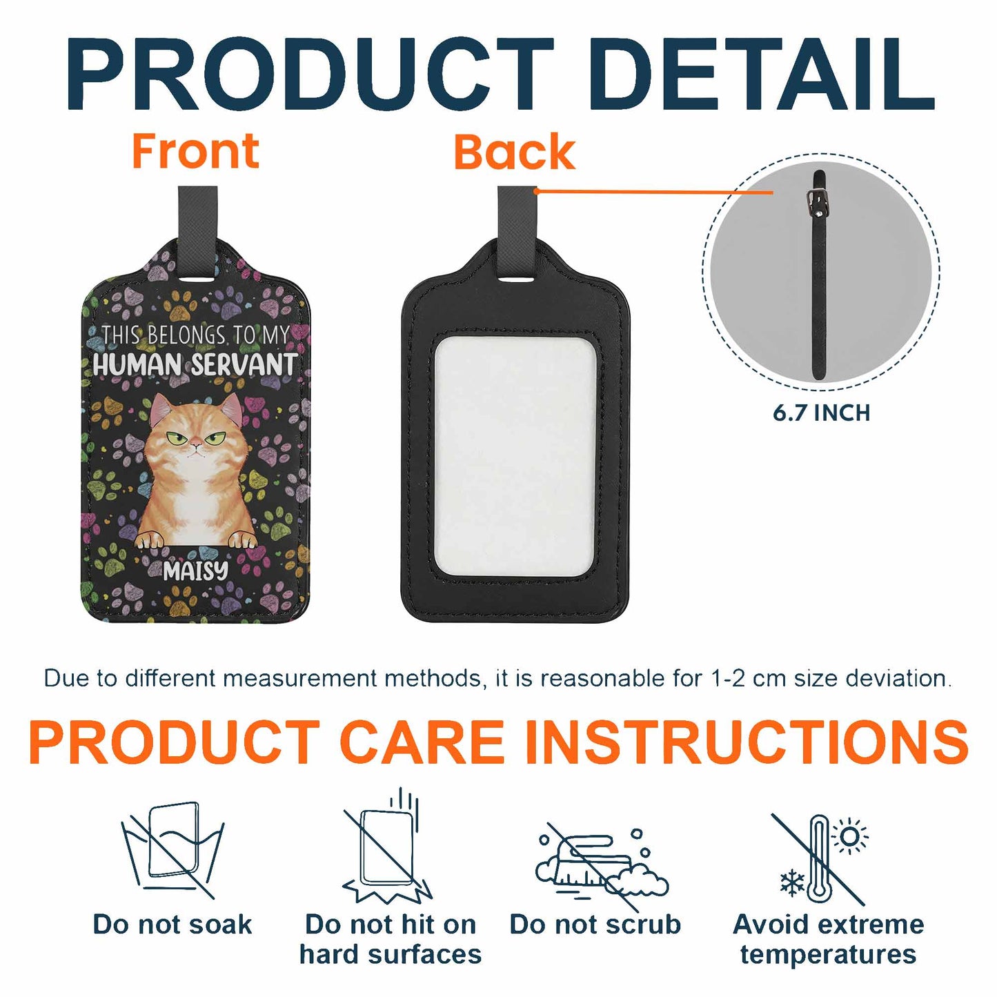 Belongs To My Human Servant - Personalized Luggage Tag