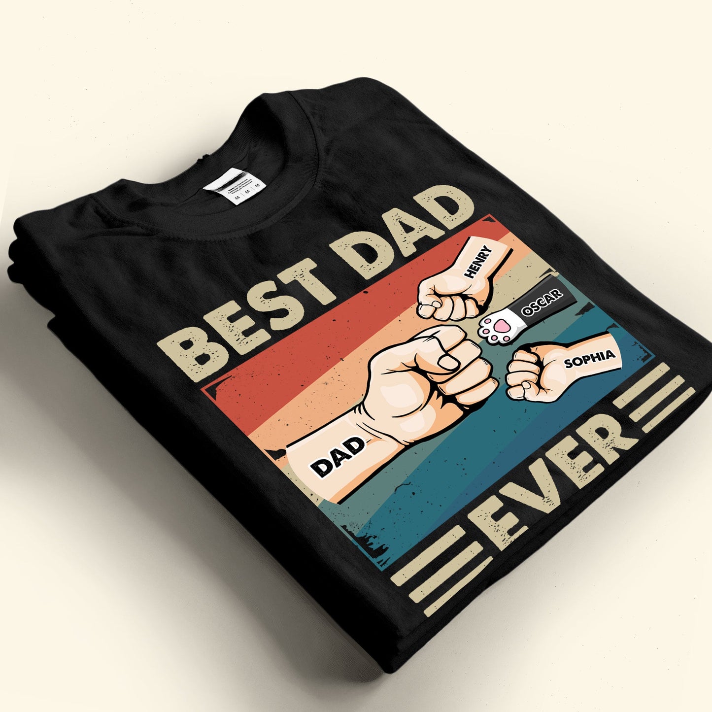Best Dad Ever - Cartoon Version - Personalized Shirt Father's Day