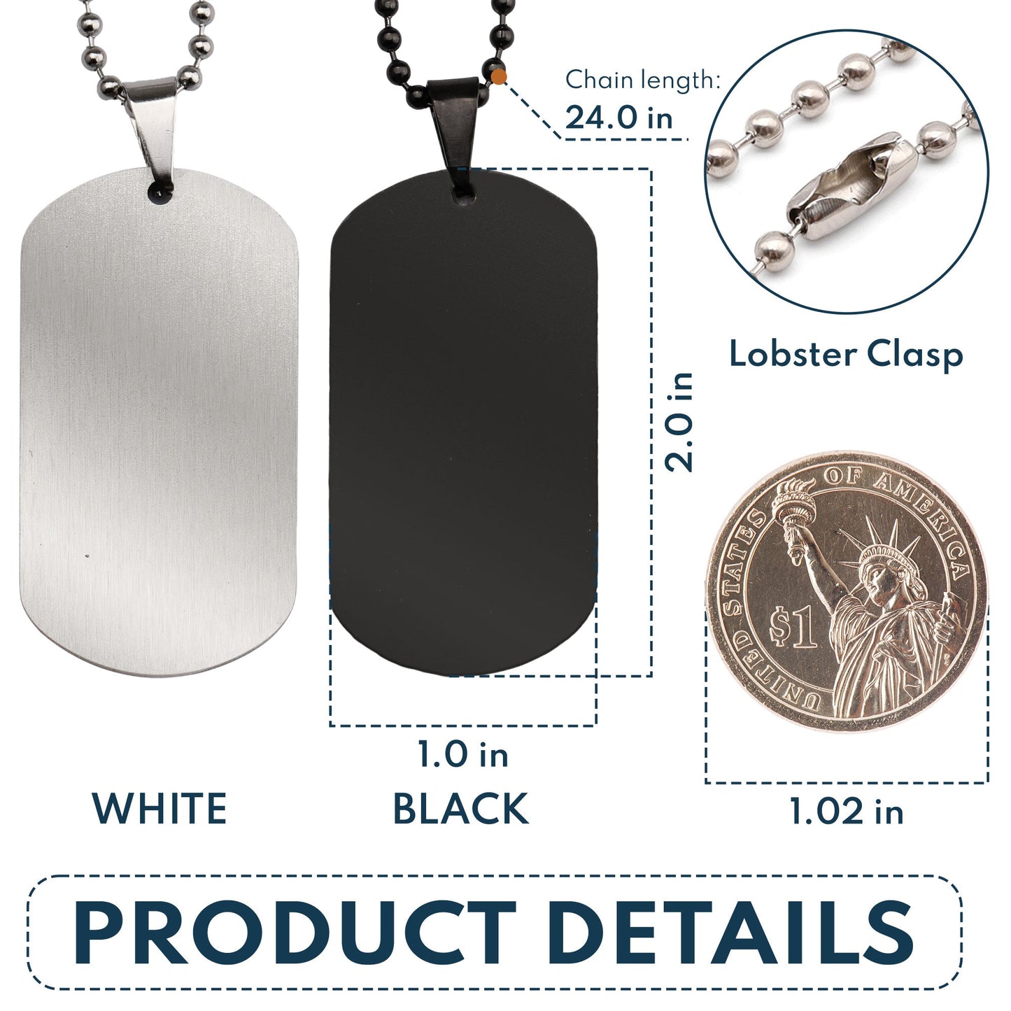 Best Dad Ever - Personalized Dog Tag Necklace