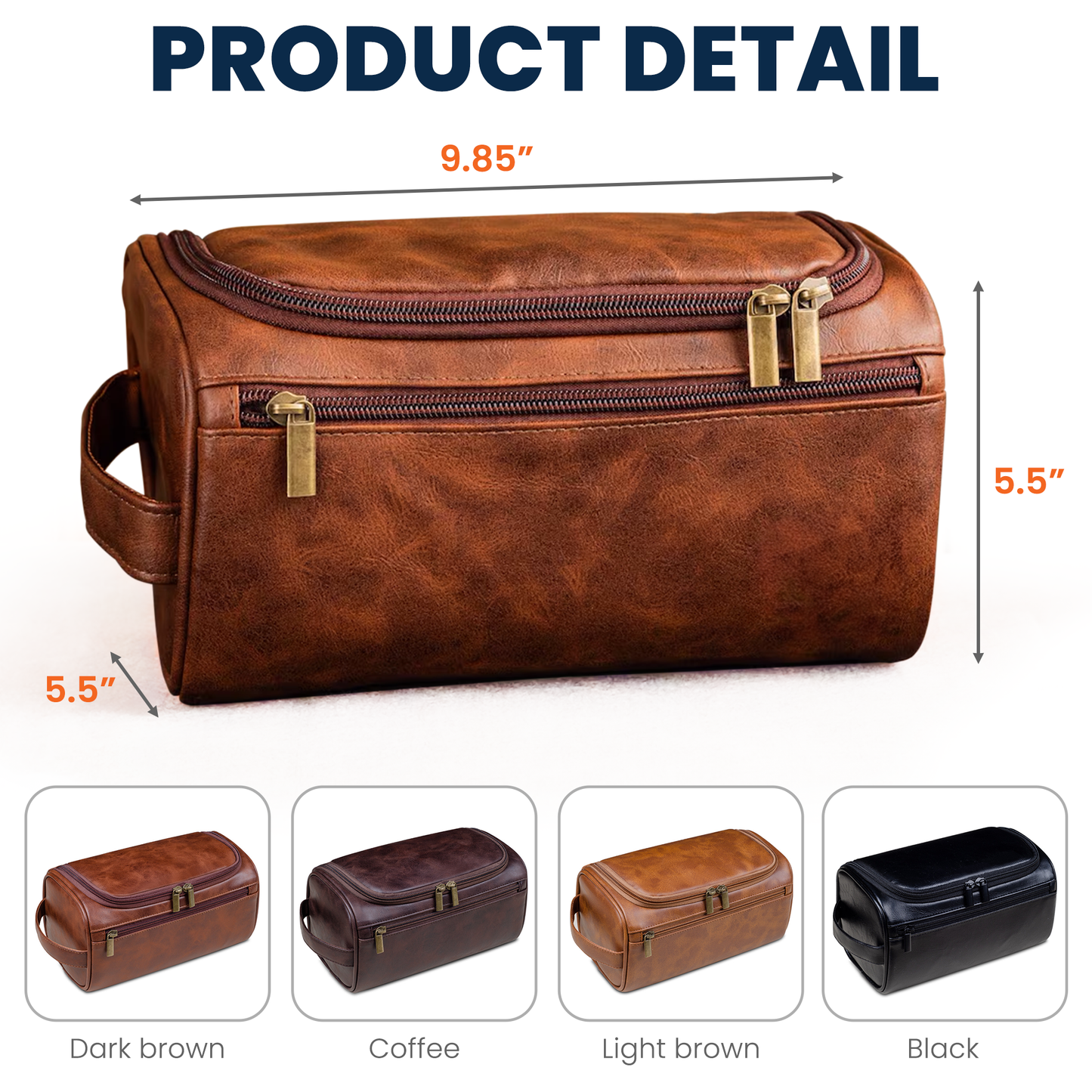 Best Dad Ever - Personalized Leather Toiletry Bag
