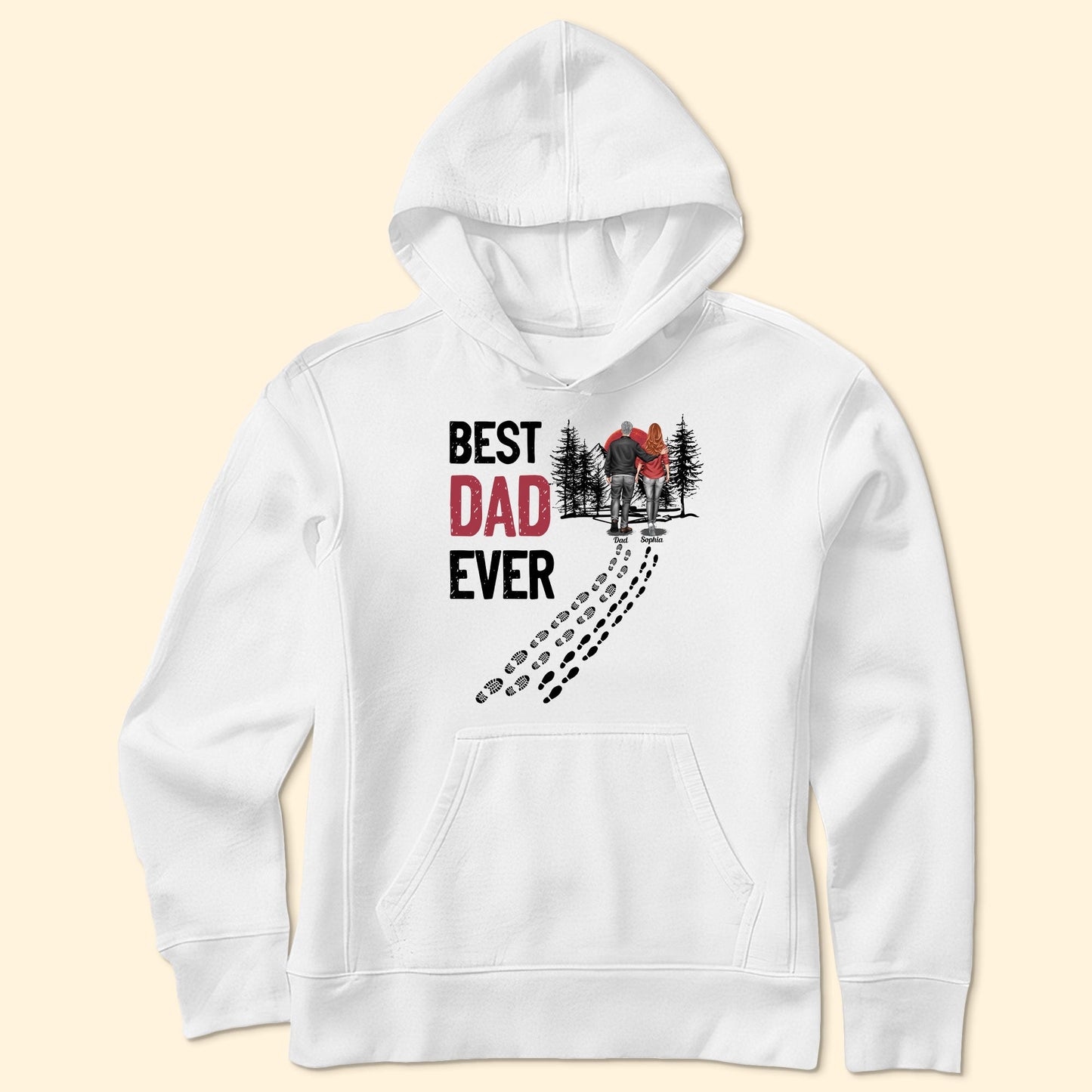 Best Dad Ever Vintage - Dad & Daughter, Son Walking - Personalized Shirt