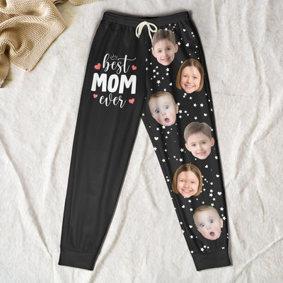 Best Mom Ever, Best Dad Ever - Personalized Photo Sweatpants - Lounge Pants With Pockets, Custom Pajama Pants, Jogger Sweatpants, Gift For Her