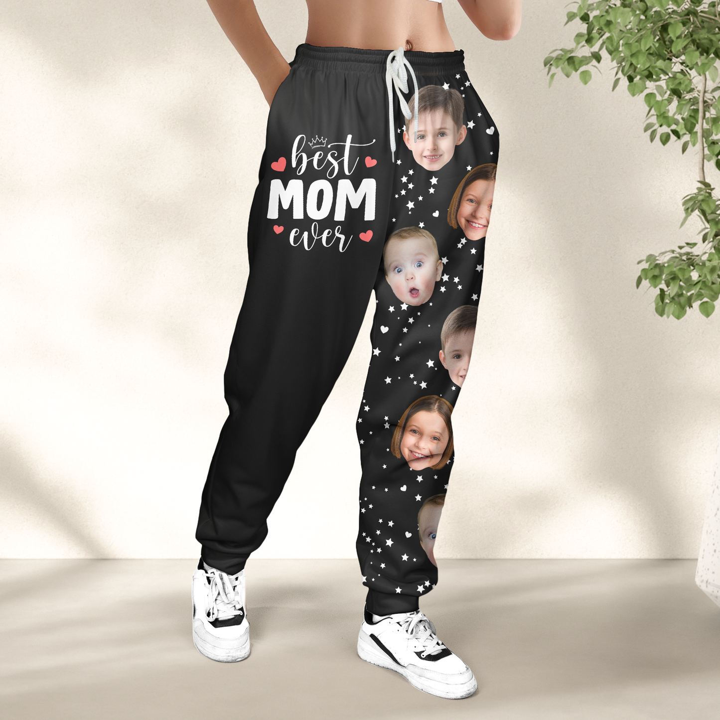 Best Mom Ever, Best Dad Ever - Personalized Photo Sweatpants - Lounge Pants With Pockets, Custom Pajama Pants, Jogger Sweatpants, Gift For Her