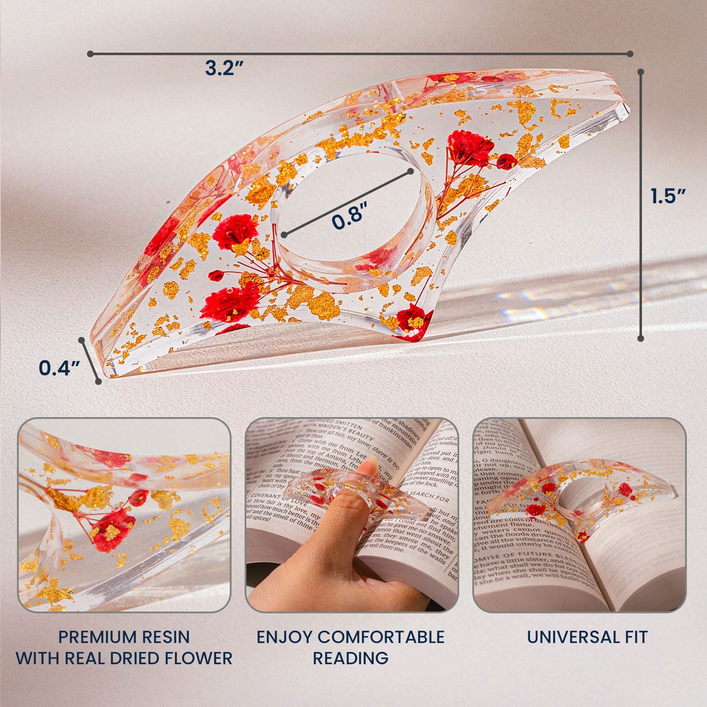 Birth Flower Book Lover - Personalized Resin Book Page Holder
