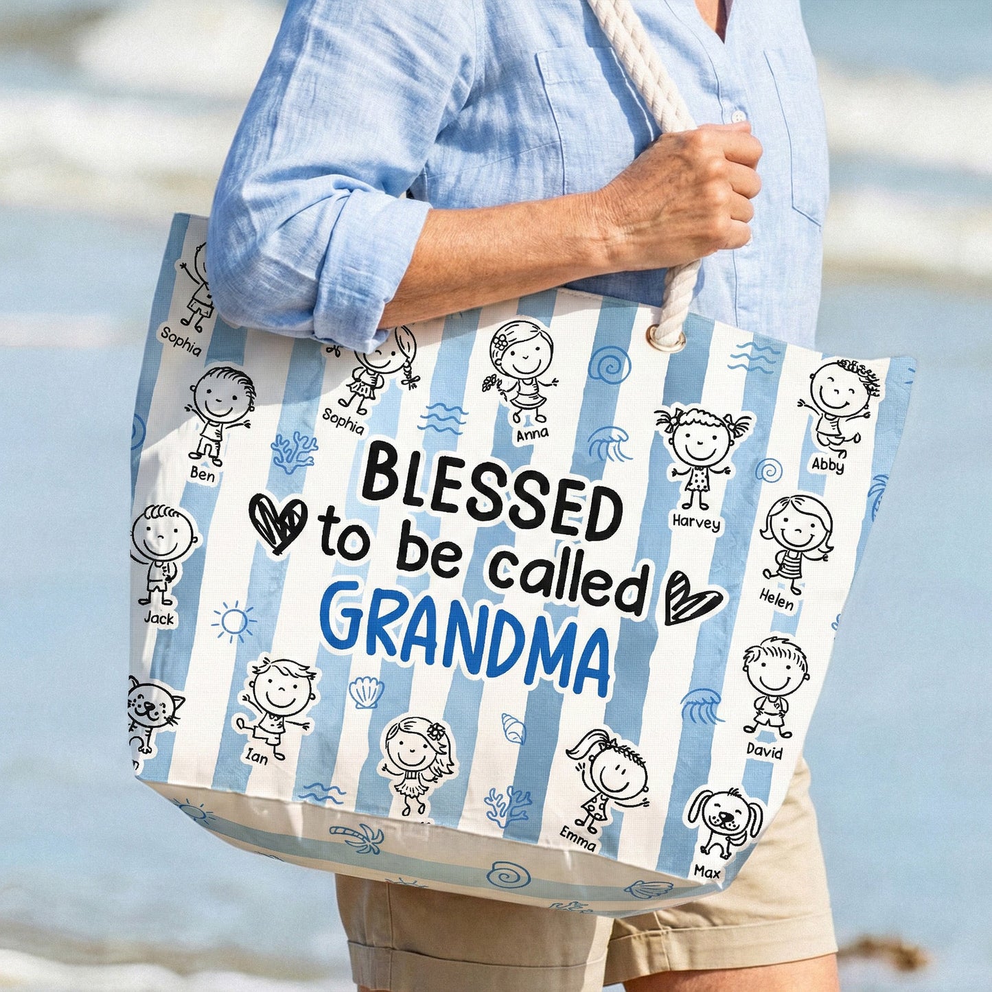 Blessed_To_Be_Called_Grandma_Personalized_Beach_Bag_6