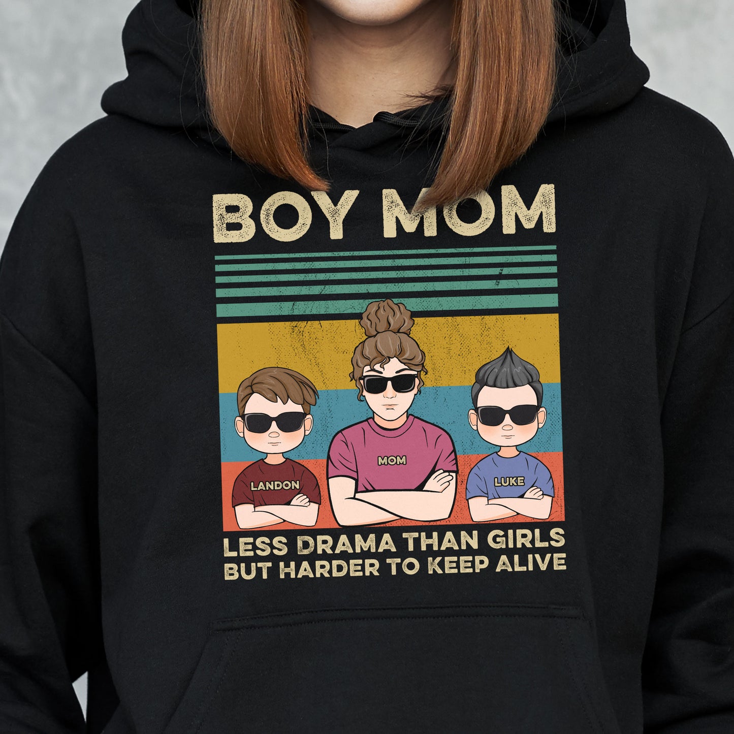 Boy Mom Less Drama Than Girls But Harder To Keep Alive - Personalized Shirt - Christmas Gift For Wife
