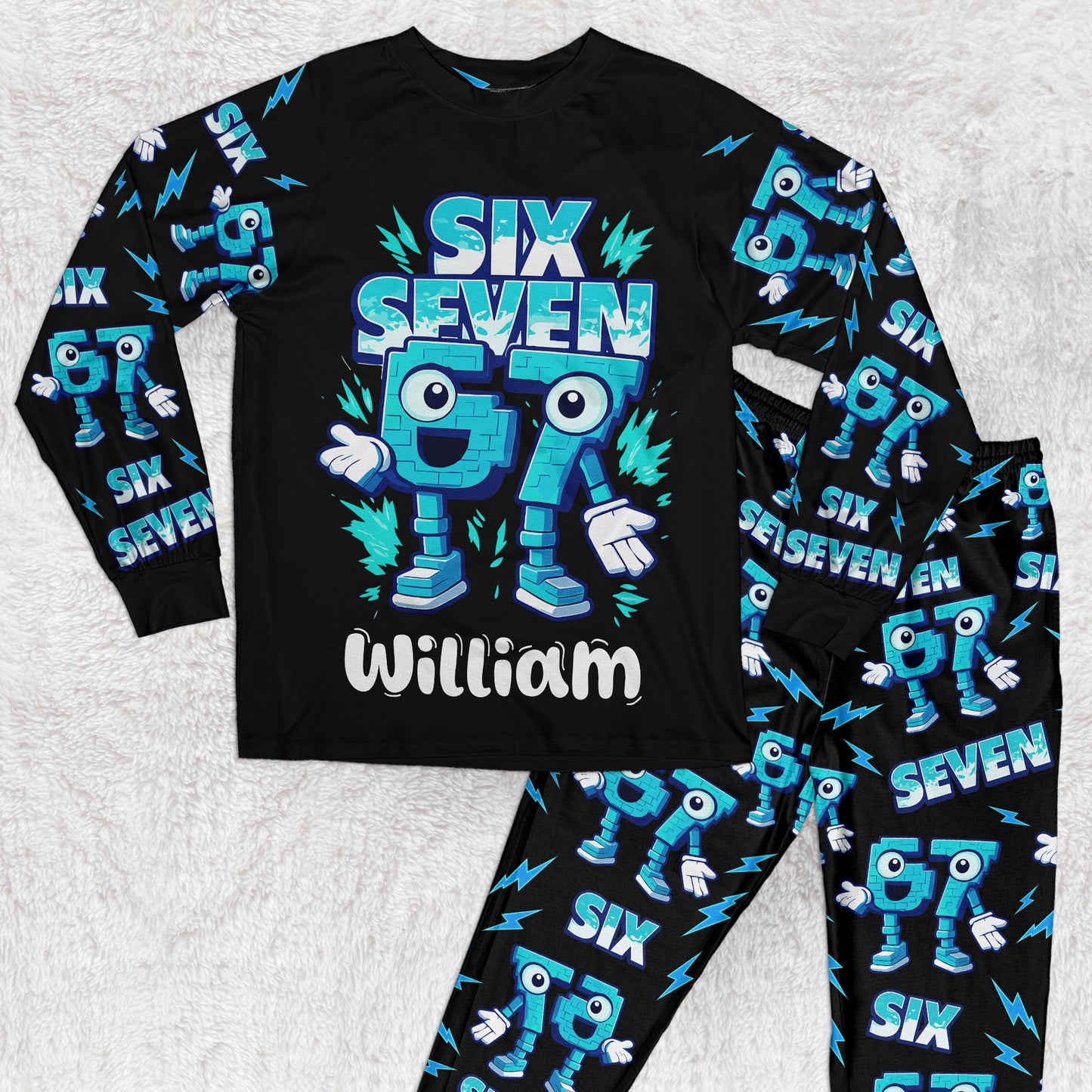 Brainrot Six Seven Kid Gaming - Personalized Pajama Set