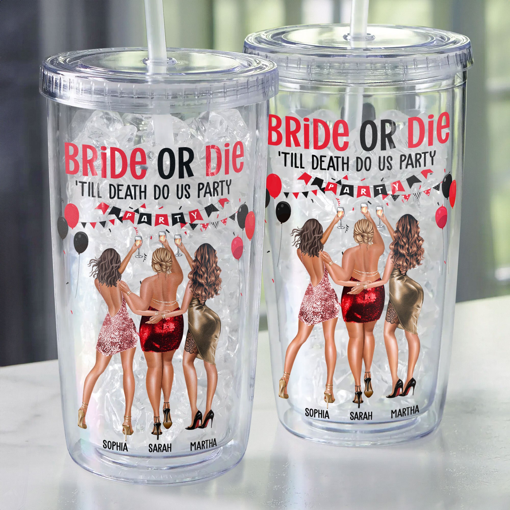Bride Or Die - Personalized Acrylic Tumbler With Straw – Macorner
