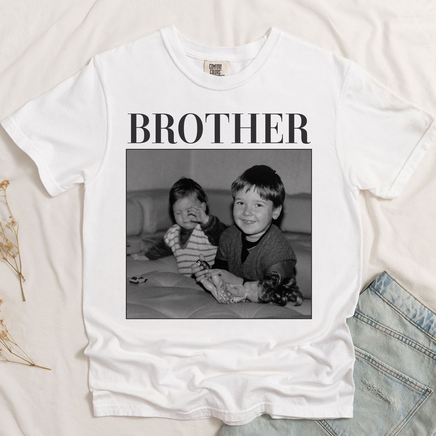 Brothers Vintage Version - Personalized Photo Comfort Tee