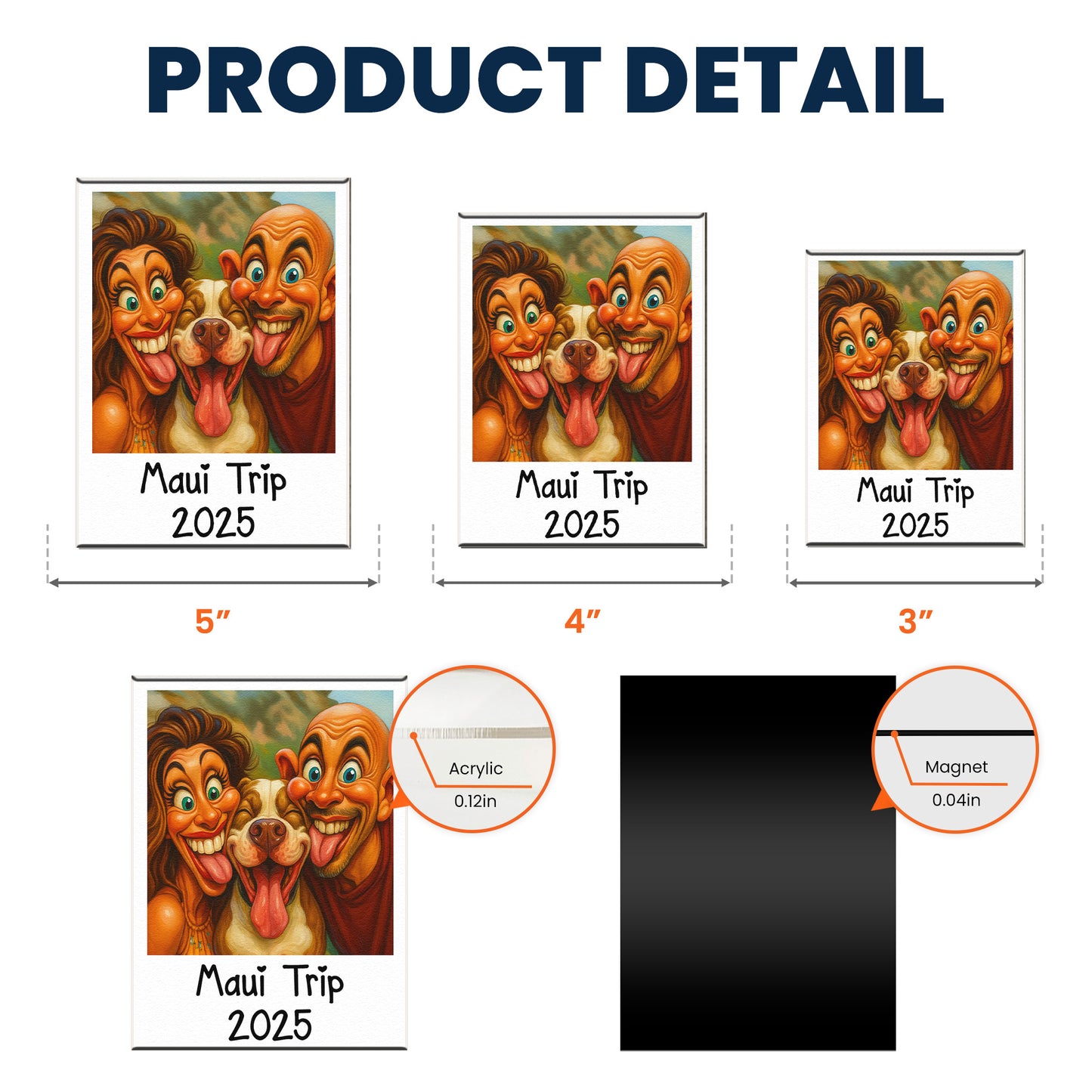 Caricature Your Photo, Cartoon Your Photo - Personalized Photo Acrylic Magnet