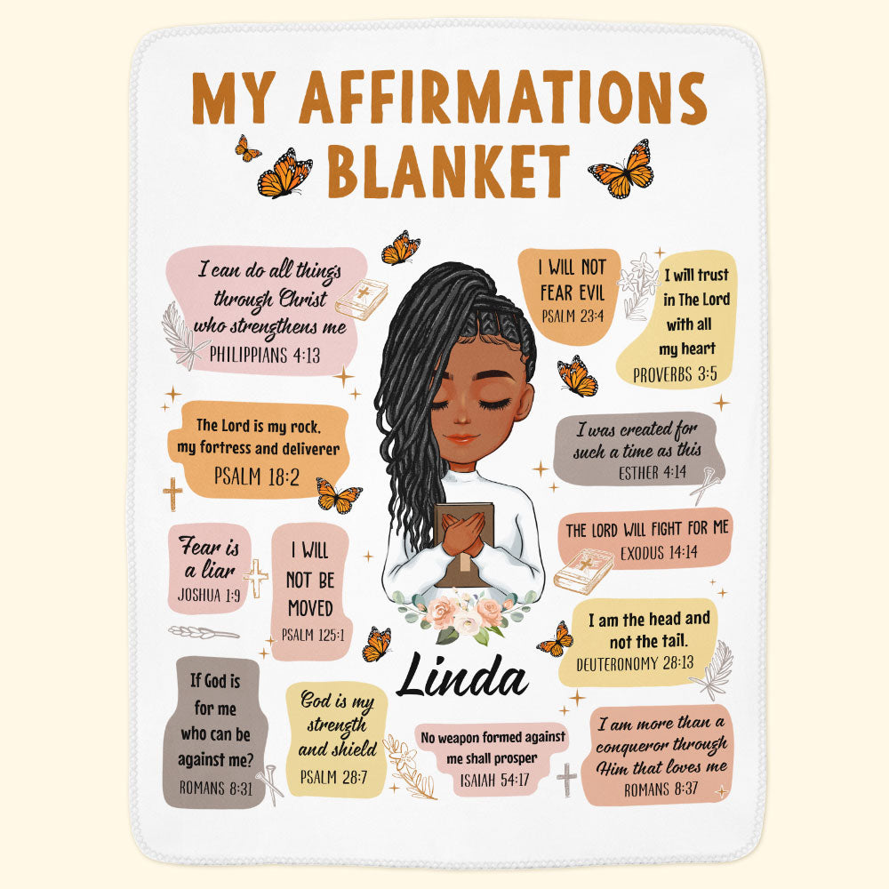 Christian Bible Verse Affirmations - Personalized Blanket