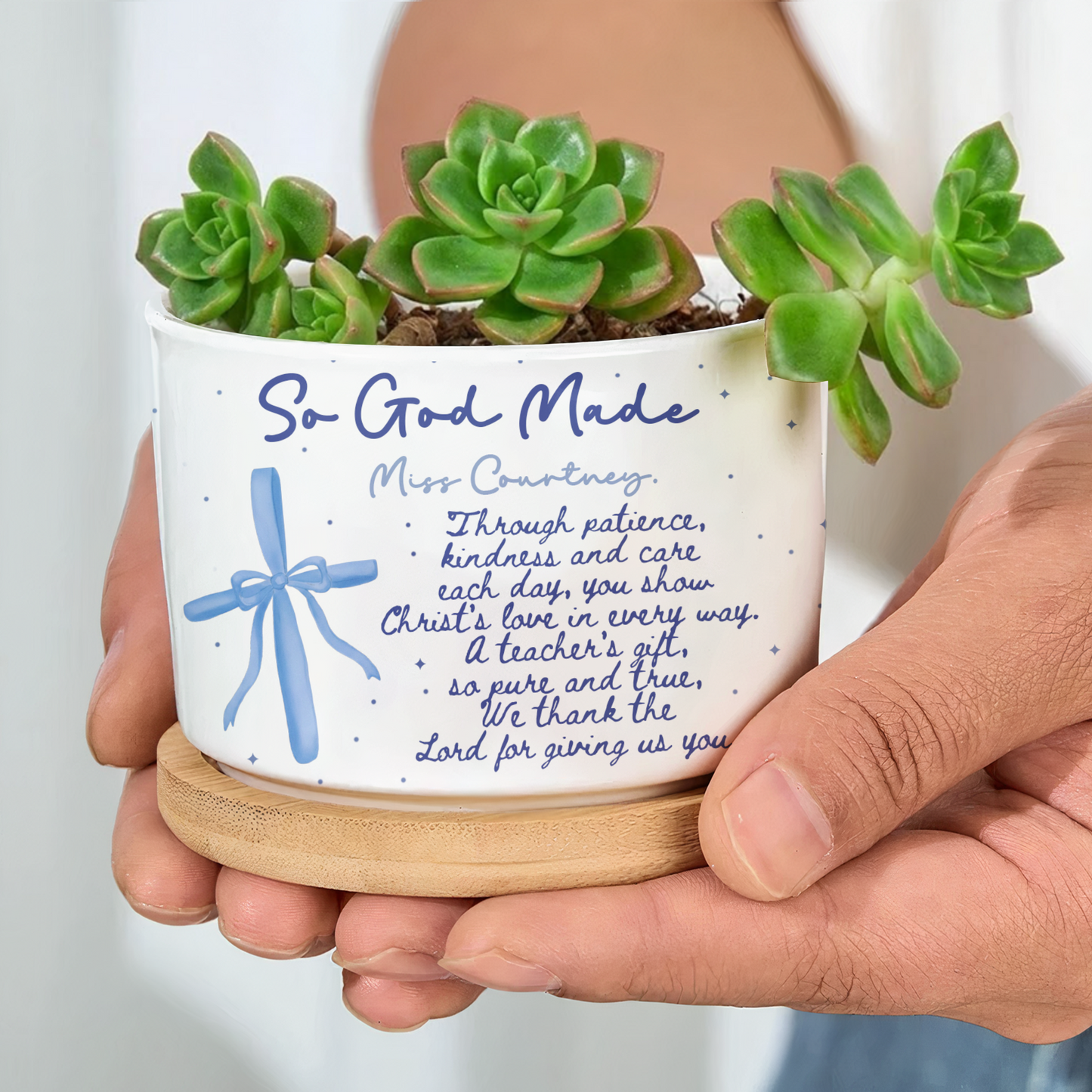 Christian Teacher Gift Custom Teacher Appreciation - Personalized Plant Pot