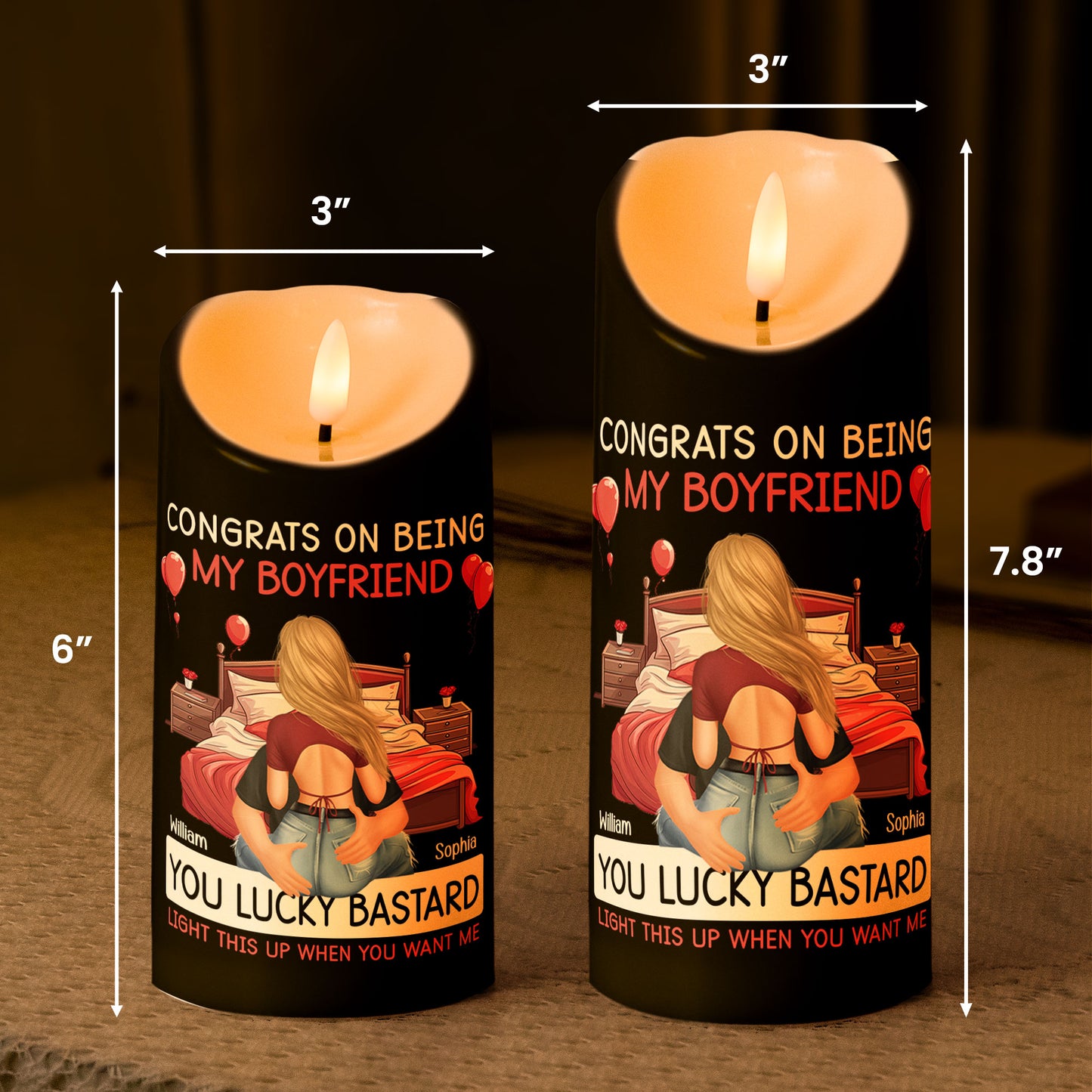 Congrats On Being My Boyfriend - Personalized LED Candle