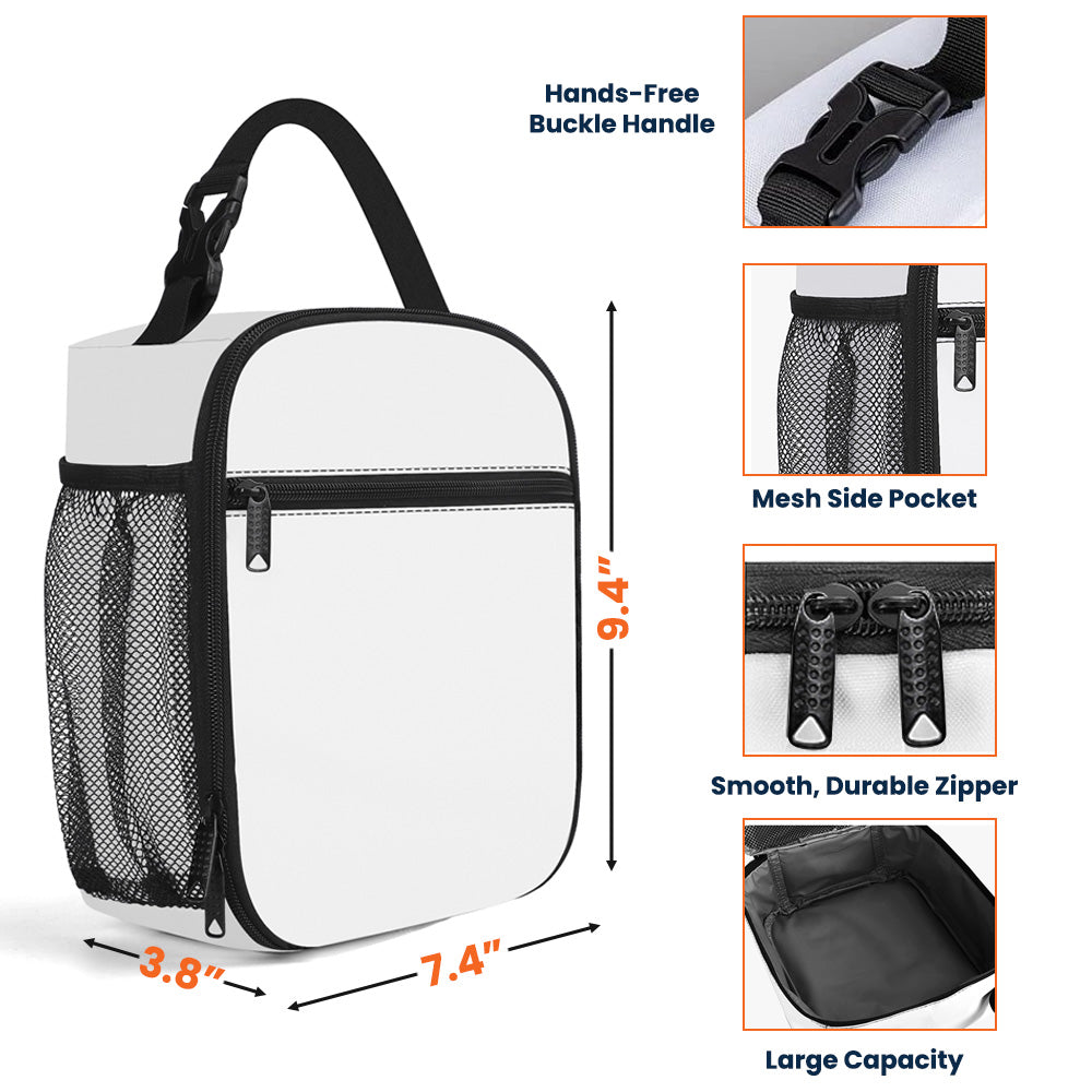 Construction Vehicles Truck, Unicorn Letter - Personalized Lunch Bag