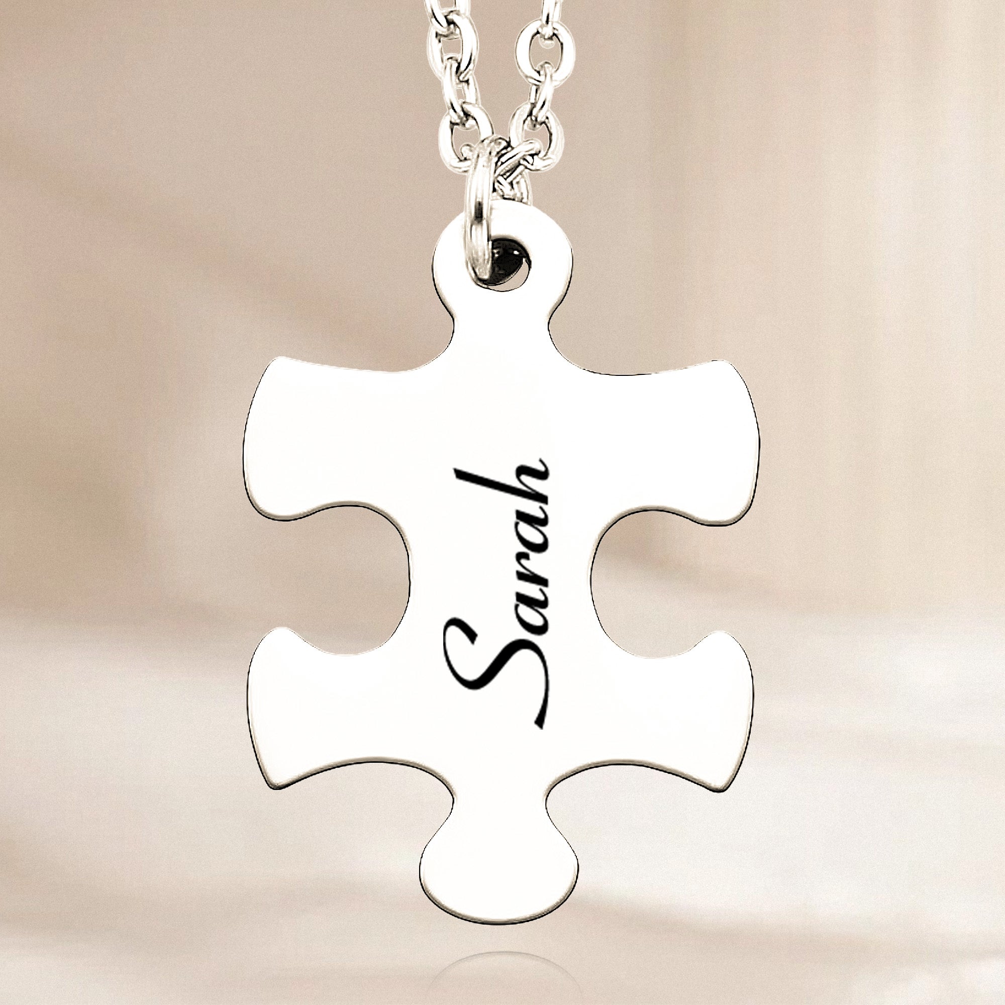 Couple Gifts Romantic Gift - Personalized Engraved Puzzle Necklace