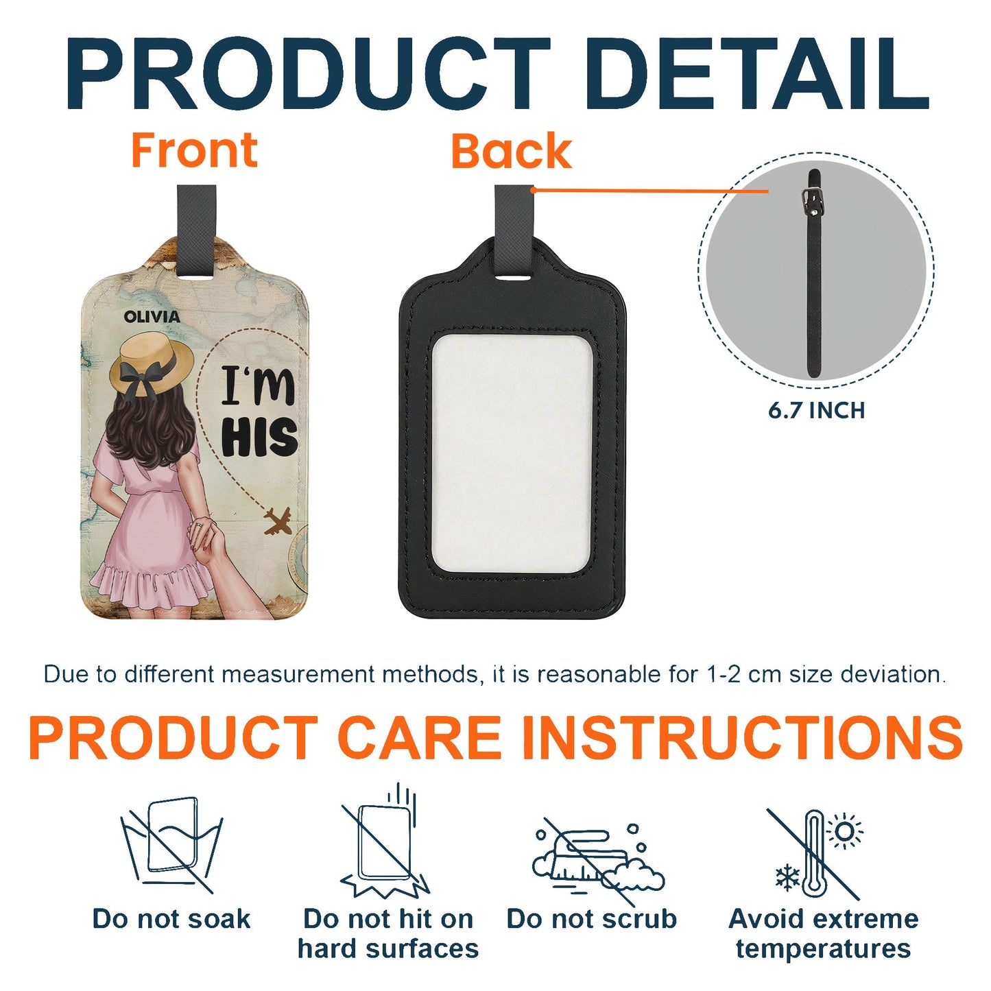 Couple Tag I'm His I'm Her - Personalized Luggage Tag