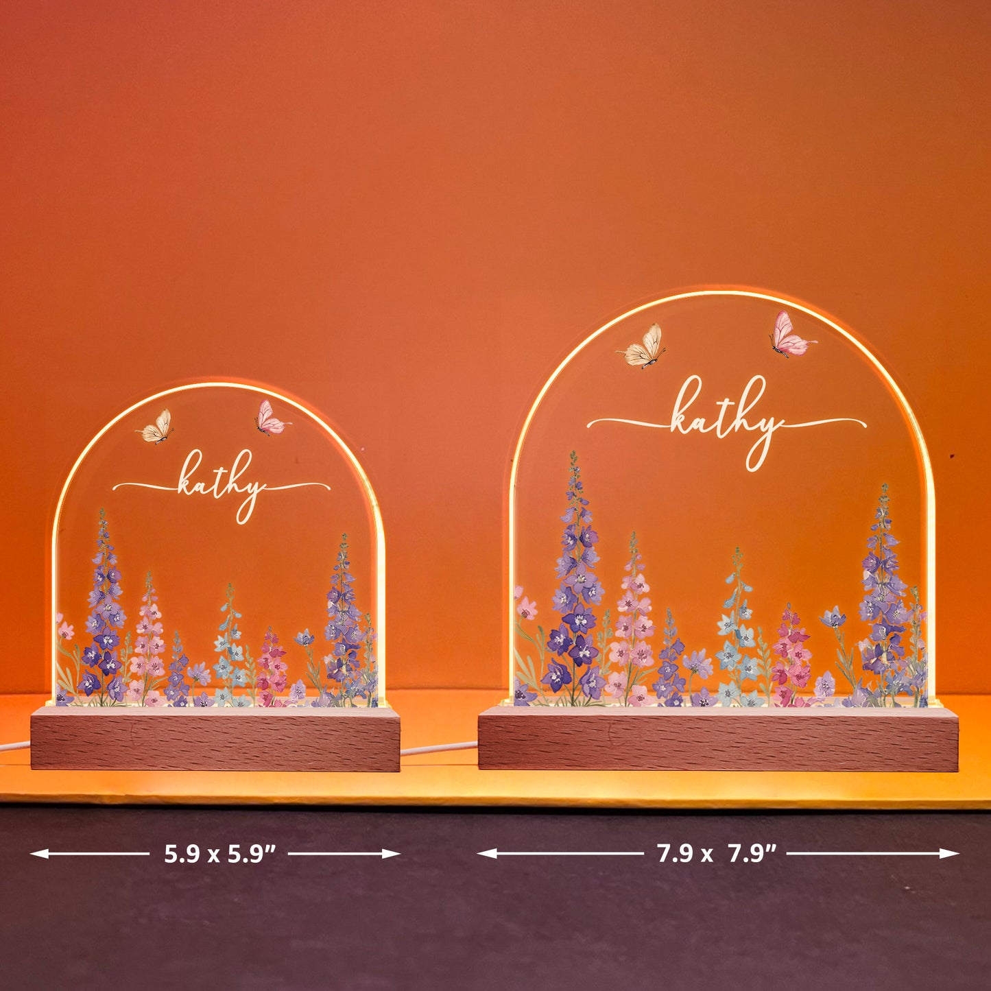 Custom Birth Flower Night Light For Baby Girl Daughter Nursery Decor - Personalized LED Light