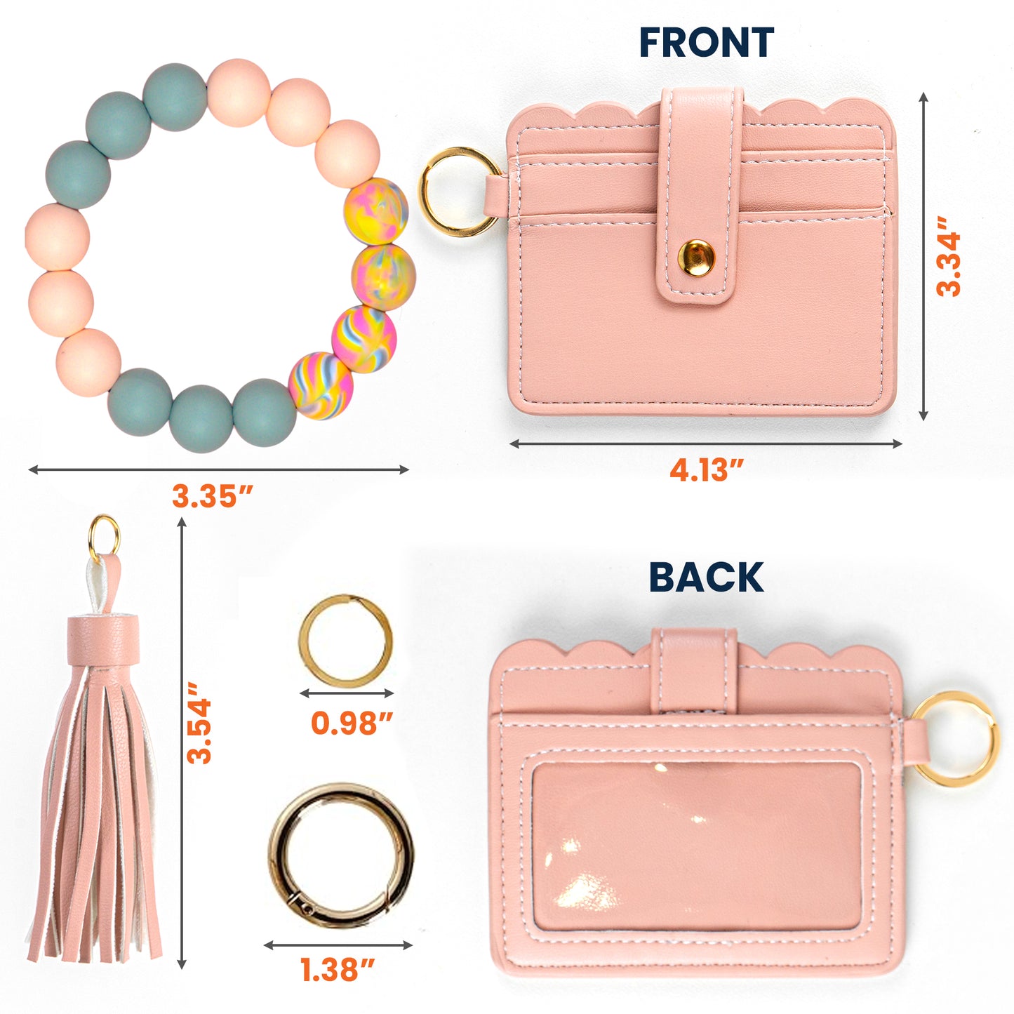 Custom Birth Flower & Name For Her, Wife, Daughter, Sister - Personalized Keychain Wristlet Leather Wallet