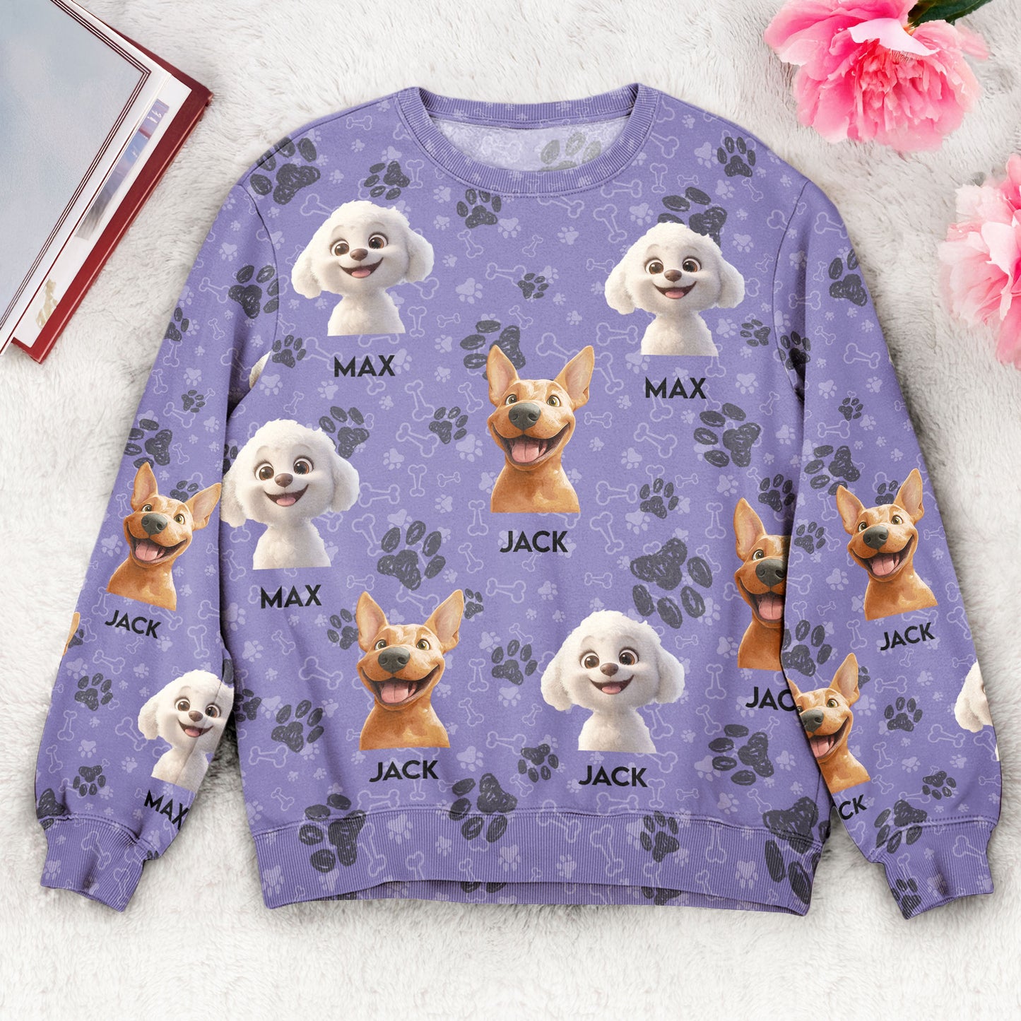 Custom Cartoon Dog Gift For Dog Lovers New Version- Personalized 3D Printed Sweatshirt