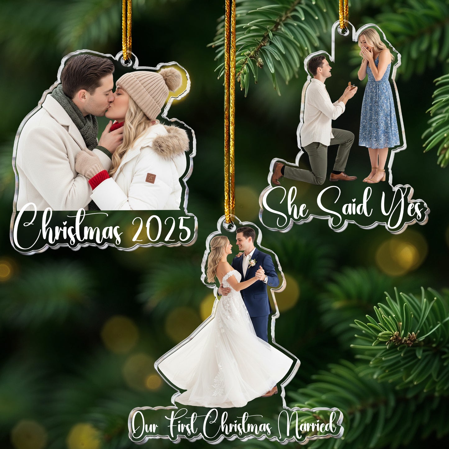 Custom Family Photo Christmas - 1st Baby, Family, Couples, Pet Lovers - Personalized Acrylic Photo Ornament