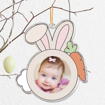 Custom Funny Rabbit Face For Kid Family Easter - Personalized Photo Easter Ornament