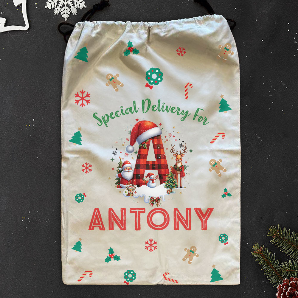 Custom Name Christmas Santa Sack Monster Truck Unicorn - Personalized Christmas Sack