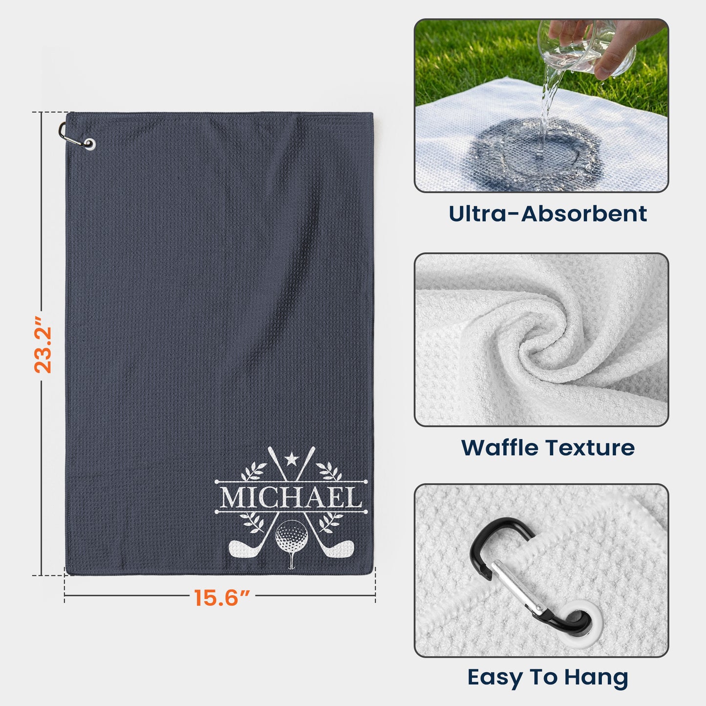 Custom Name For Golfers, Dad, Husband, Buddies, Golf Lovers - Personalized Golf Towel