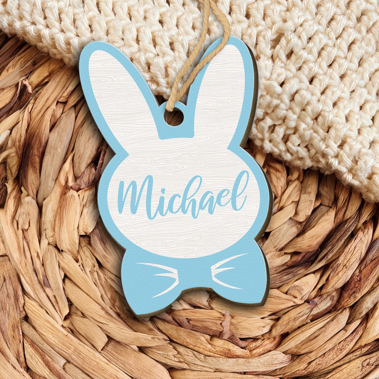 Custom Name Tags Bunny Easter Gift For Kid Child - Personalized Easter Basket Tags