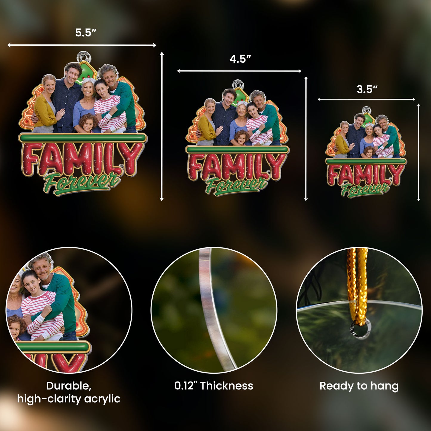 Family Custom Photo 2025 Christmas Time - Personalized Acrylic Photo Ornament