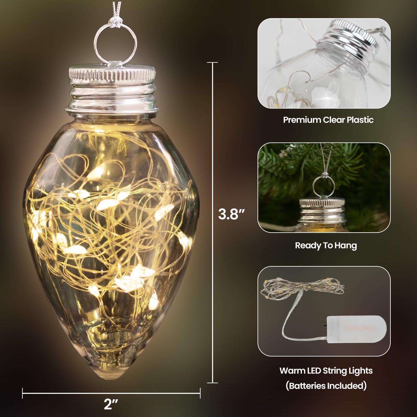 Custom Photo For Family, Kids, Pet Lovers - Christmas Bulk Gifts - Personalized Photo LED Christmas Light