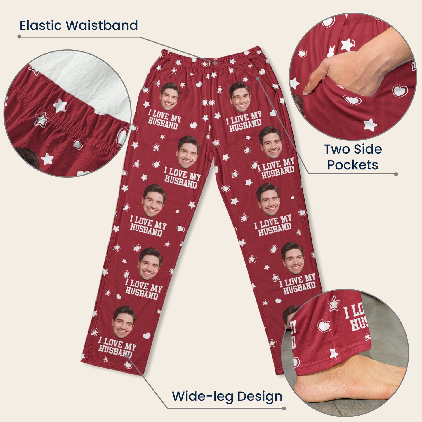 Custom Photo Funny I Love My Lover - Personalized Photo Lounge Pants
