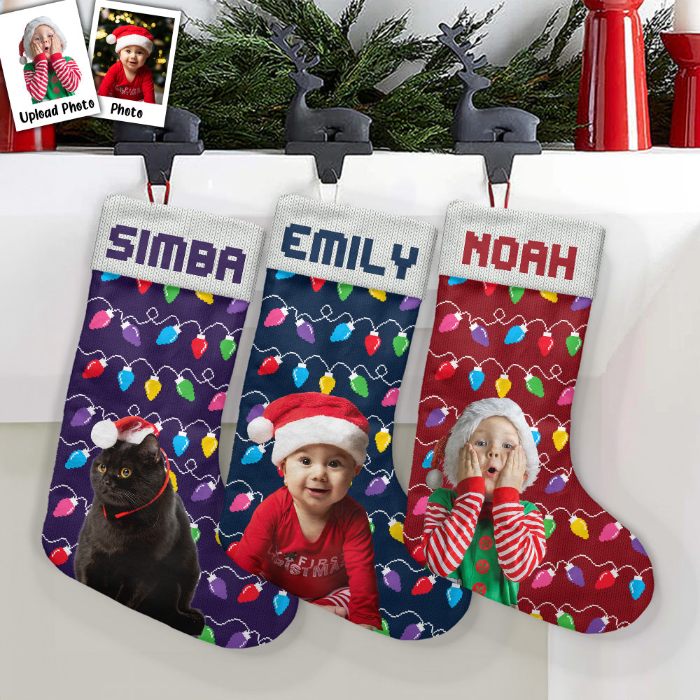 Funny Custom Name Christmas Stocking - Personalized Canvas Holiday Stocking