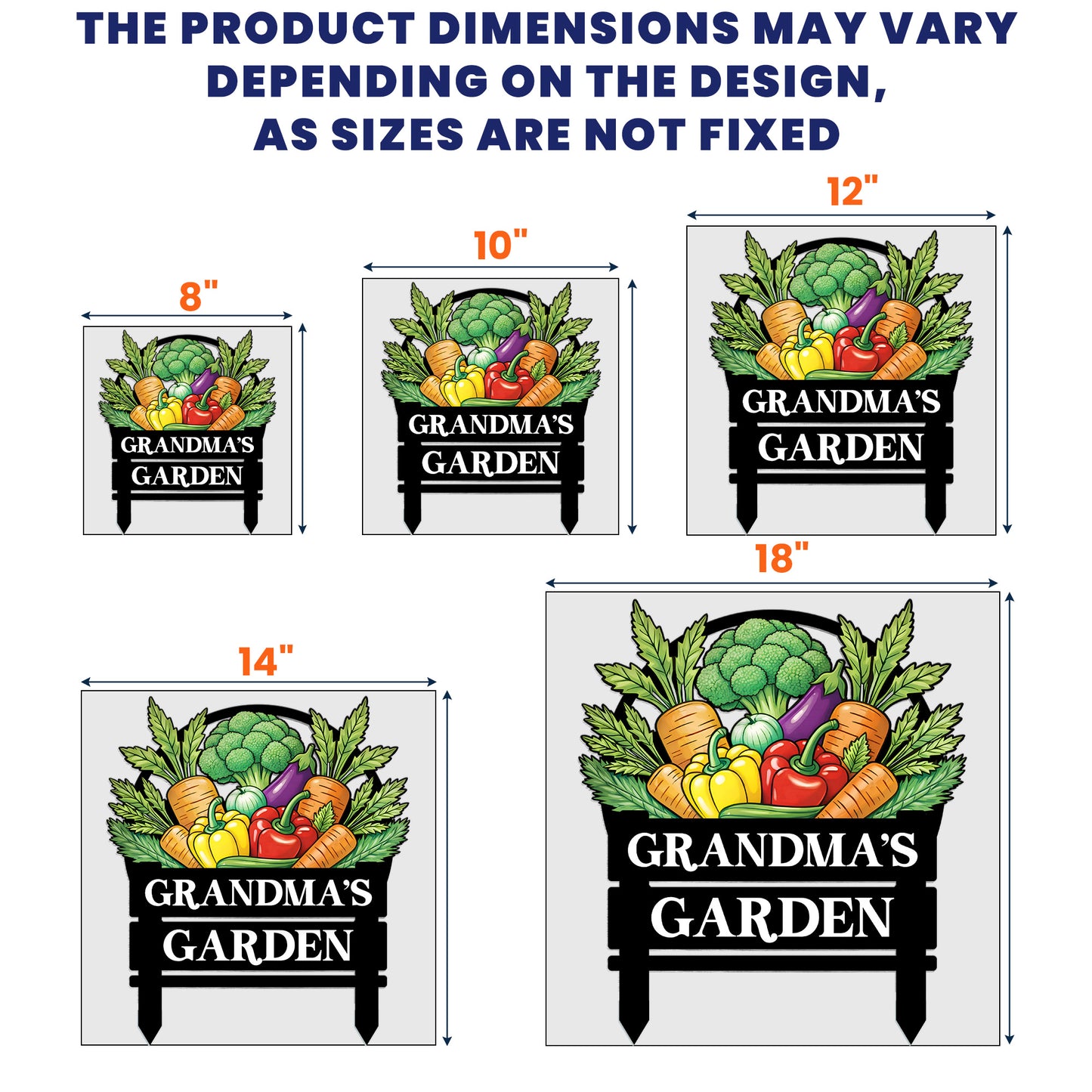 Custom Vegetables Floral Garden - Personalized Metal Garden Stake